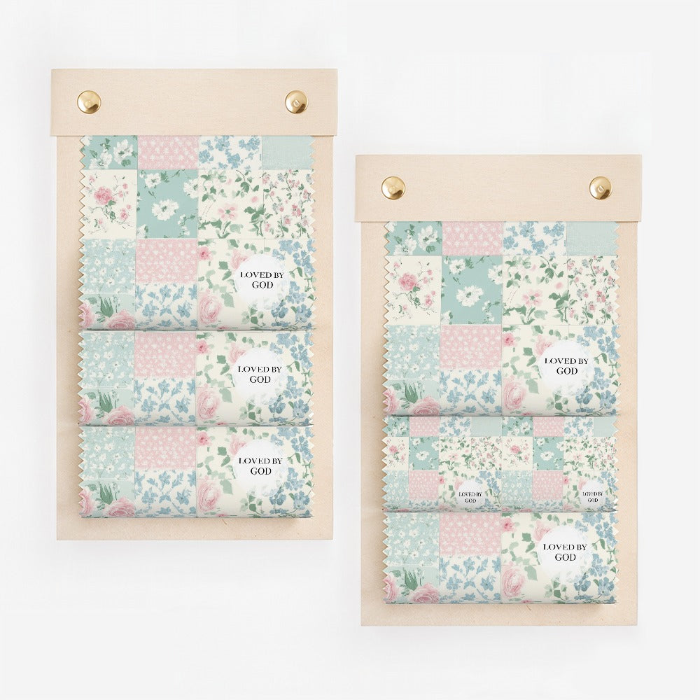 Floral Patchwork Design with Loved by God Inscription