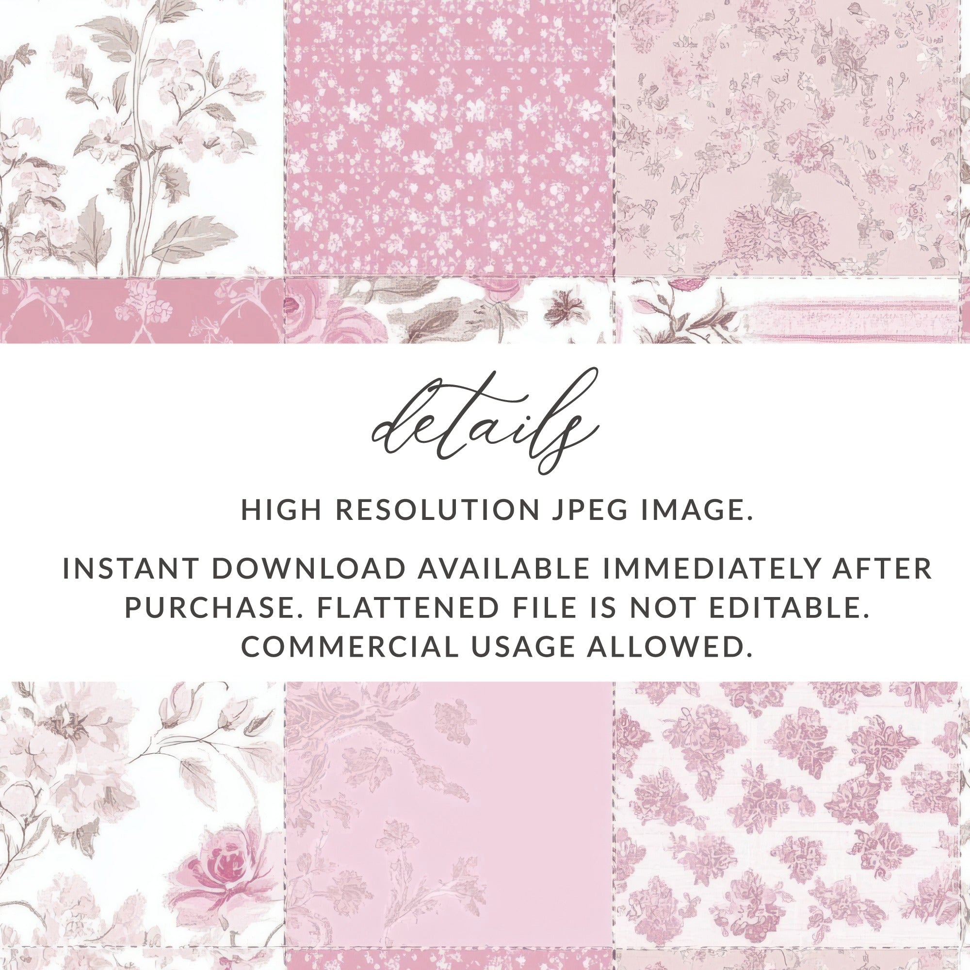 High Resolution Floral Pattern Digital Download