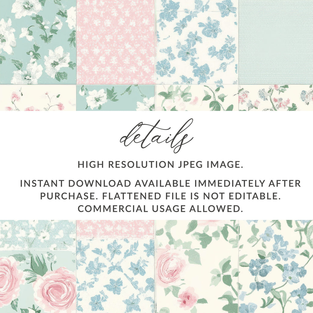 High Resolution Floral Design Digital Paper Pack