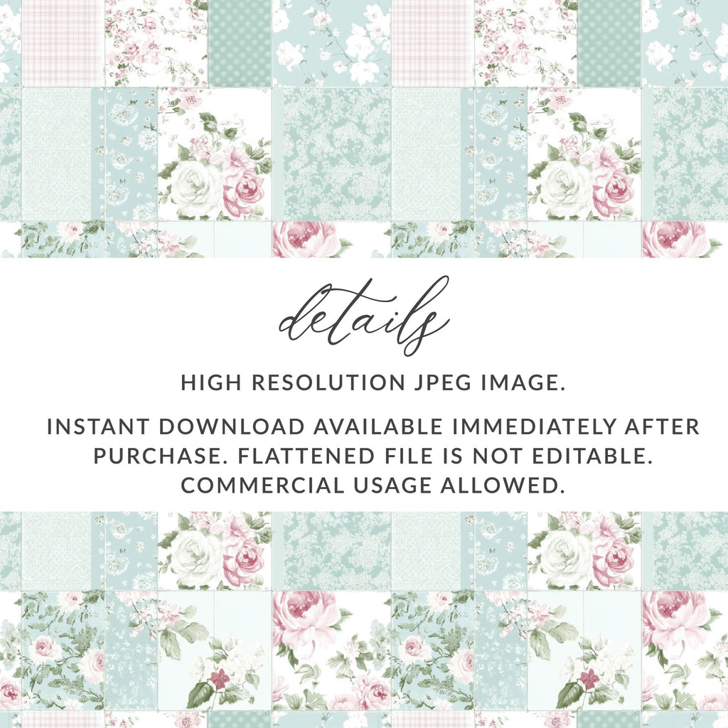 High Resolution JPEG Image with Floral Patchwork Design