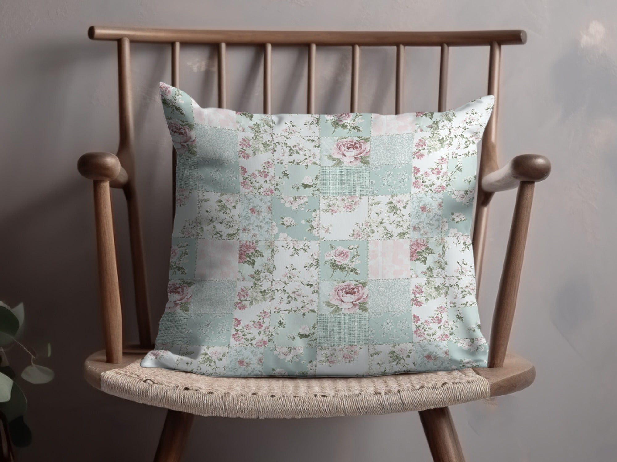 Floral Patchwork Design Decorative Cushion Cover