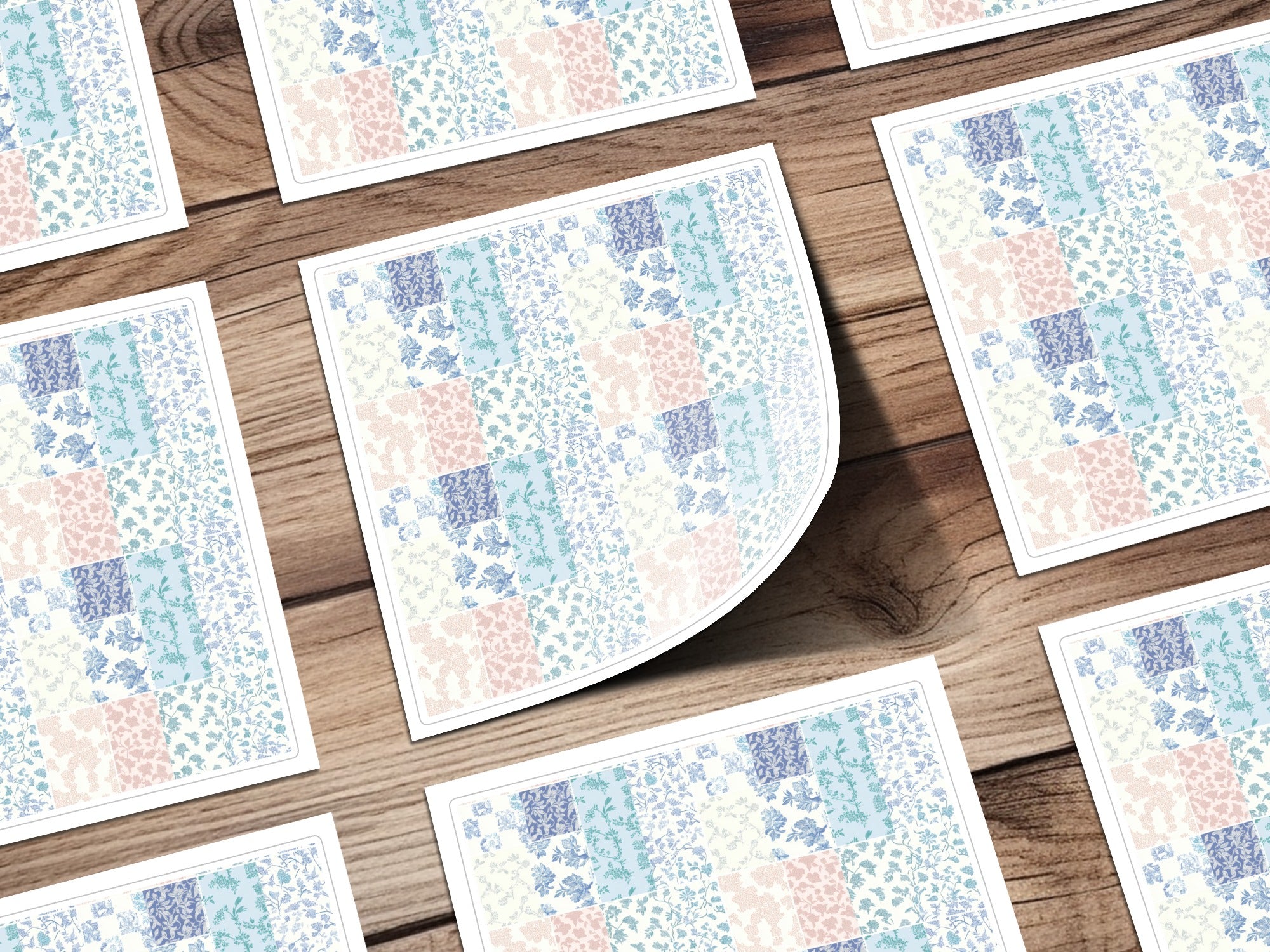 Floral Patchwork Design Patterned Stationery Sheets