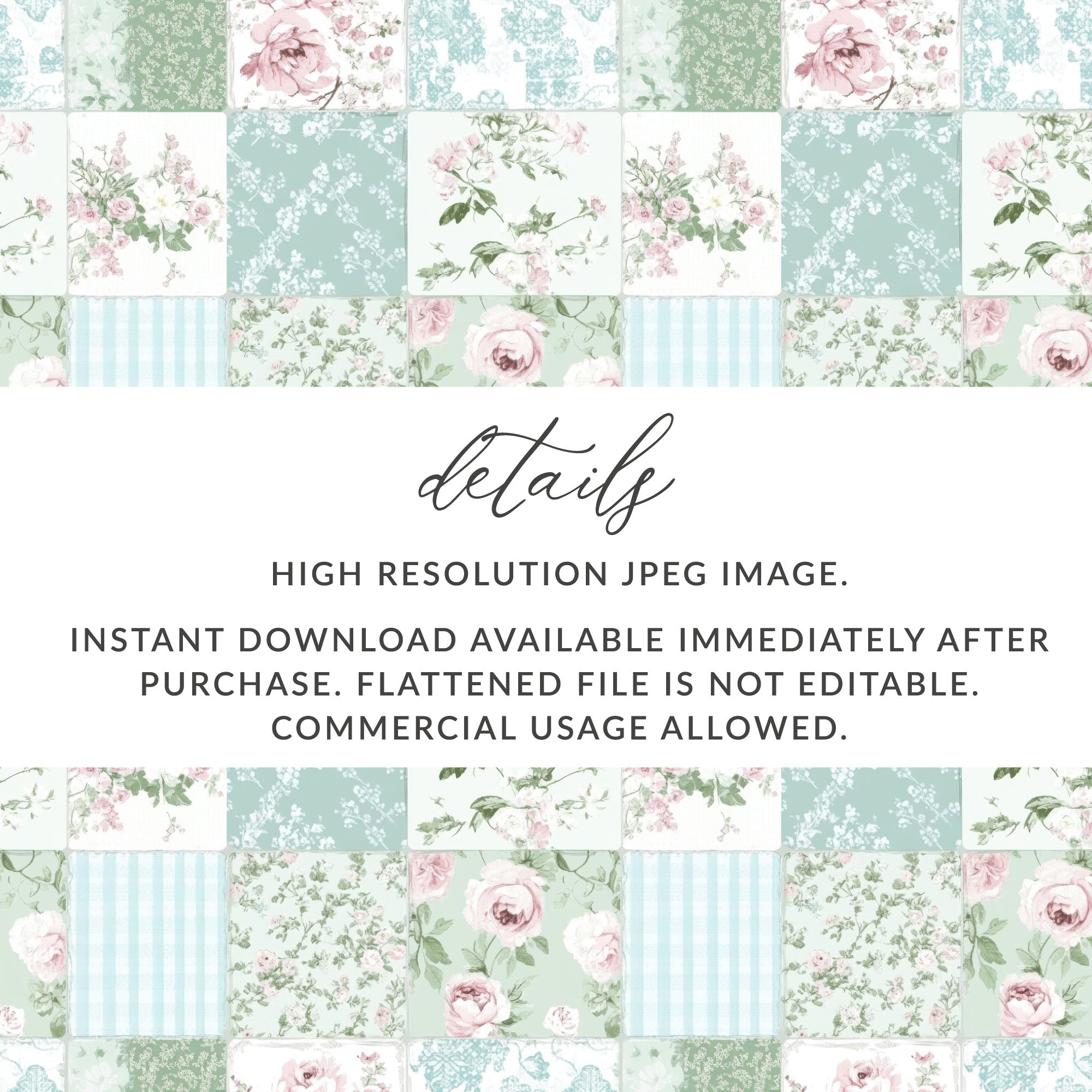 High Resolution Instant Download Floral Pattern JPEG
