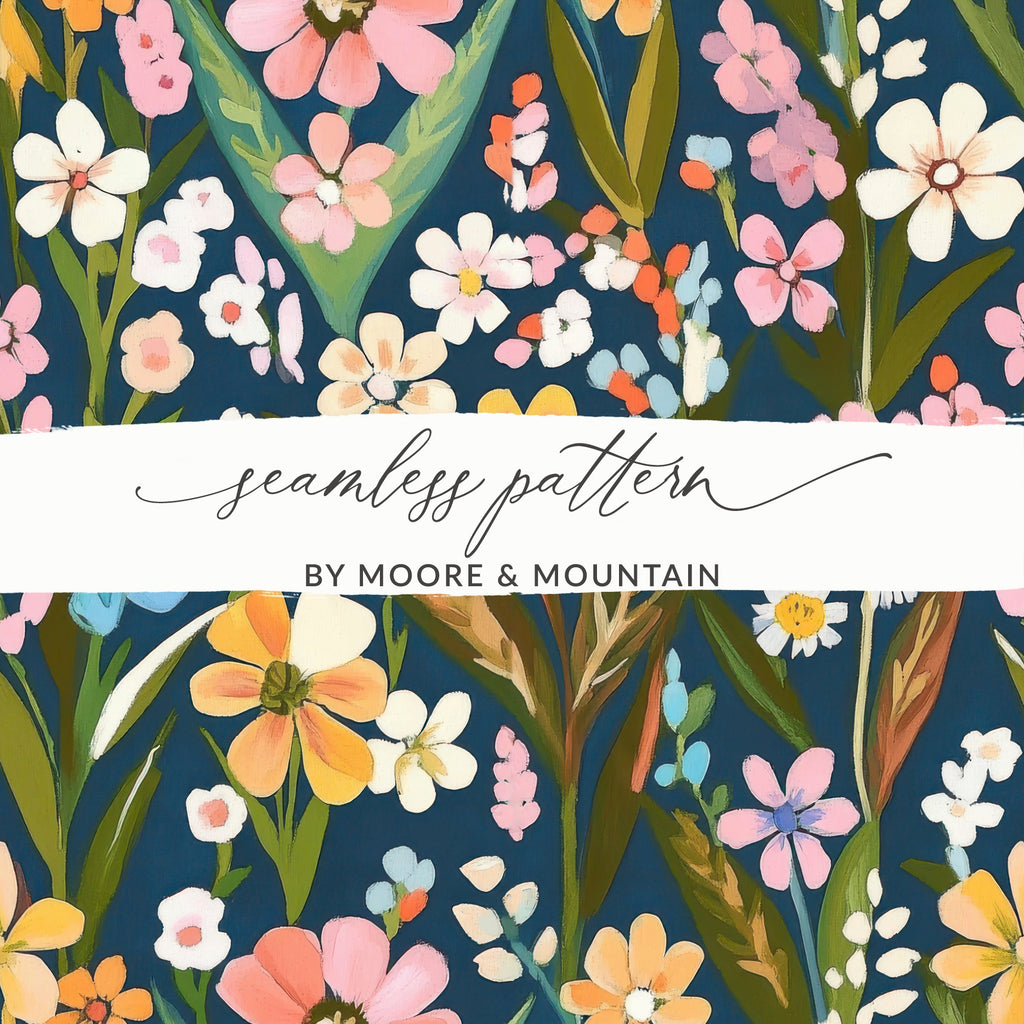 Colorful Floral Seamless Pattern by Moore & Mountain