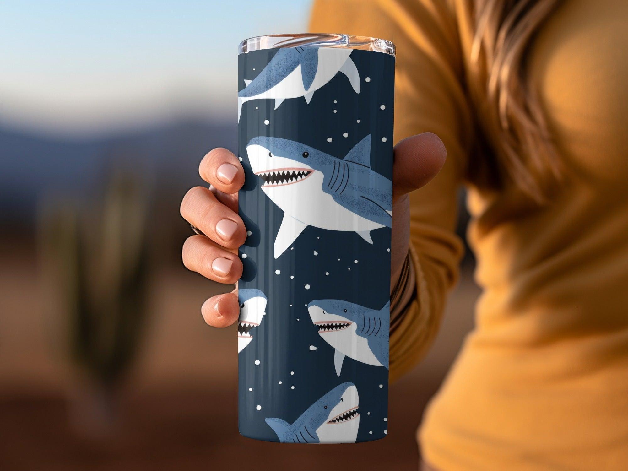 Shark Seamless Pattern Digital Paper, Cartoon Sharks Fabric Design, Under the Sea Background, Ocean Animals Print, Scrapbooking Digital - Moore and Mountain