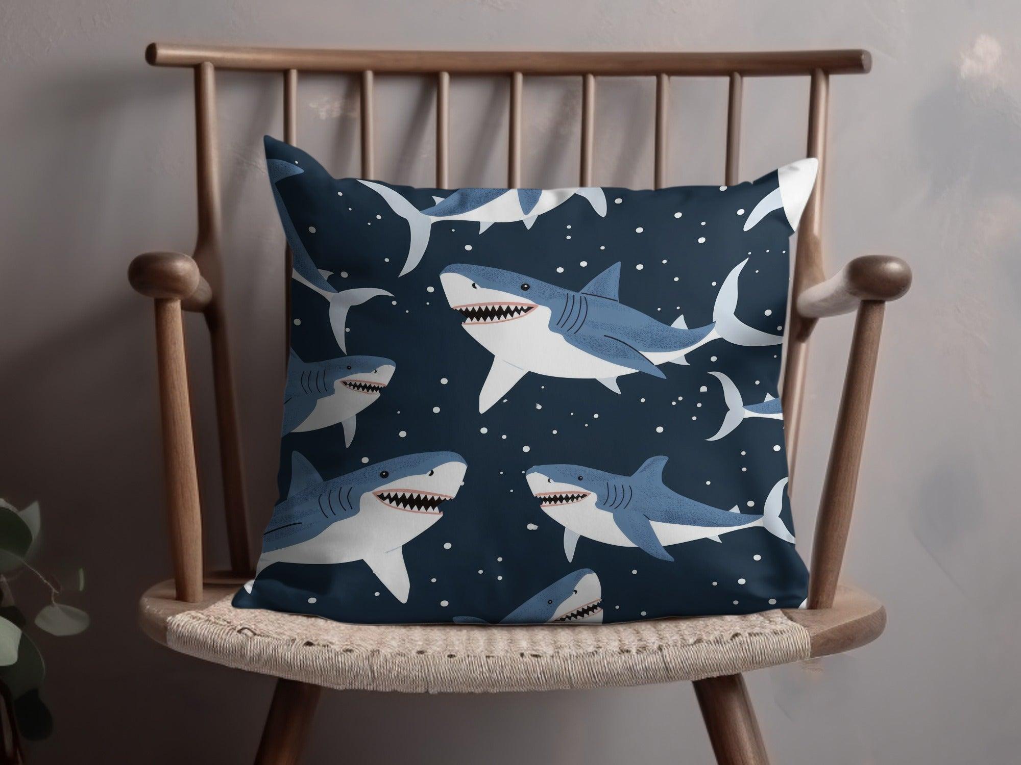 Shark Seamless Pattern Digital Paper, Cartoon Sharks Fabric Design, Under the Sea Background, Ocean Animals Print, Scrapbooking Digital - Moore and Mountain