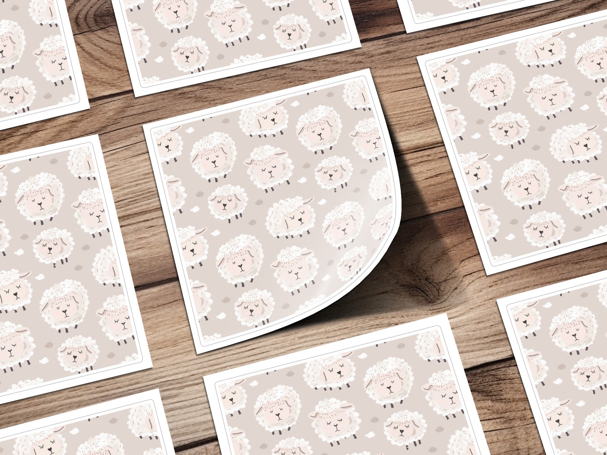 Sheep Seamless Pattern Digital, Lamb Repeat Pattern, Cute Nursery Art Print, Animal Clipart, Baby Shower Decor, Fabric Design Digital - Moore and Mountain