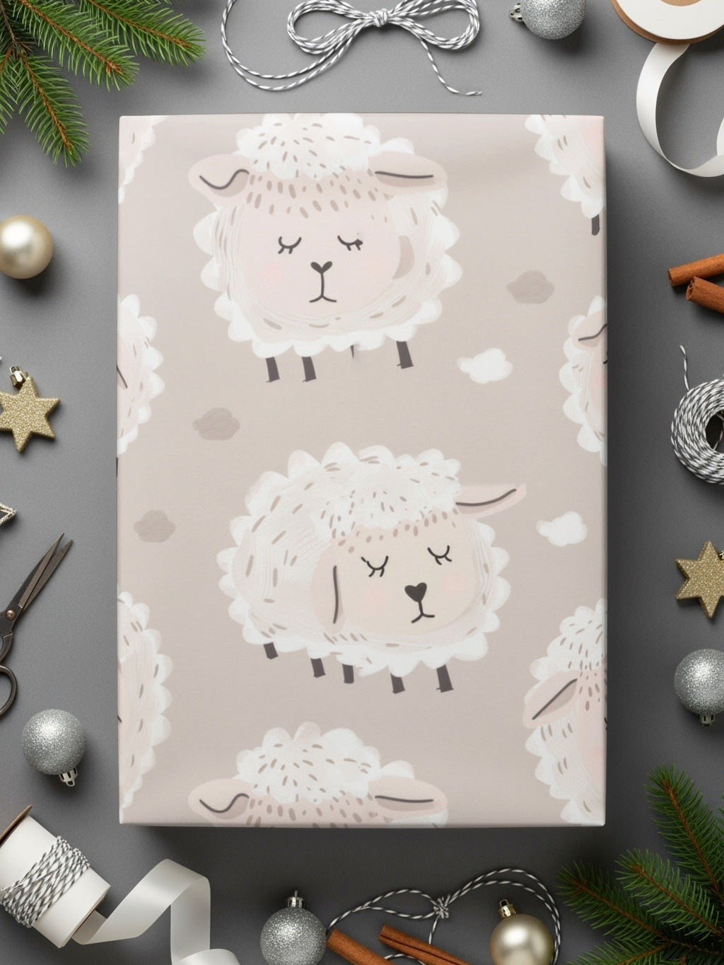 Sheep Seamless Pattern Digital, Lamb Repeat Pattern, Cute Nursery Art Print, Animal Clipart, Baby Shower Decor, Fabric Design Digital - Moore and Mountain
