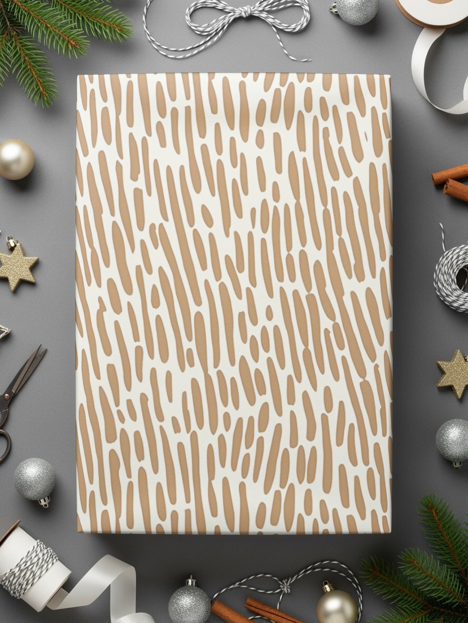 Neutral Abstract Pattern Gift Wrapping Paper Sheet