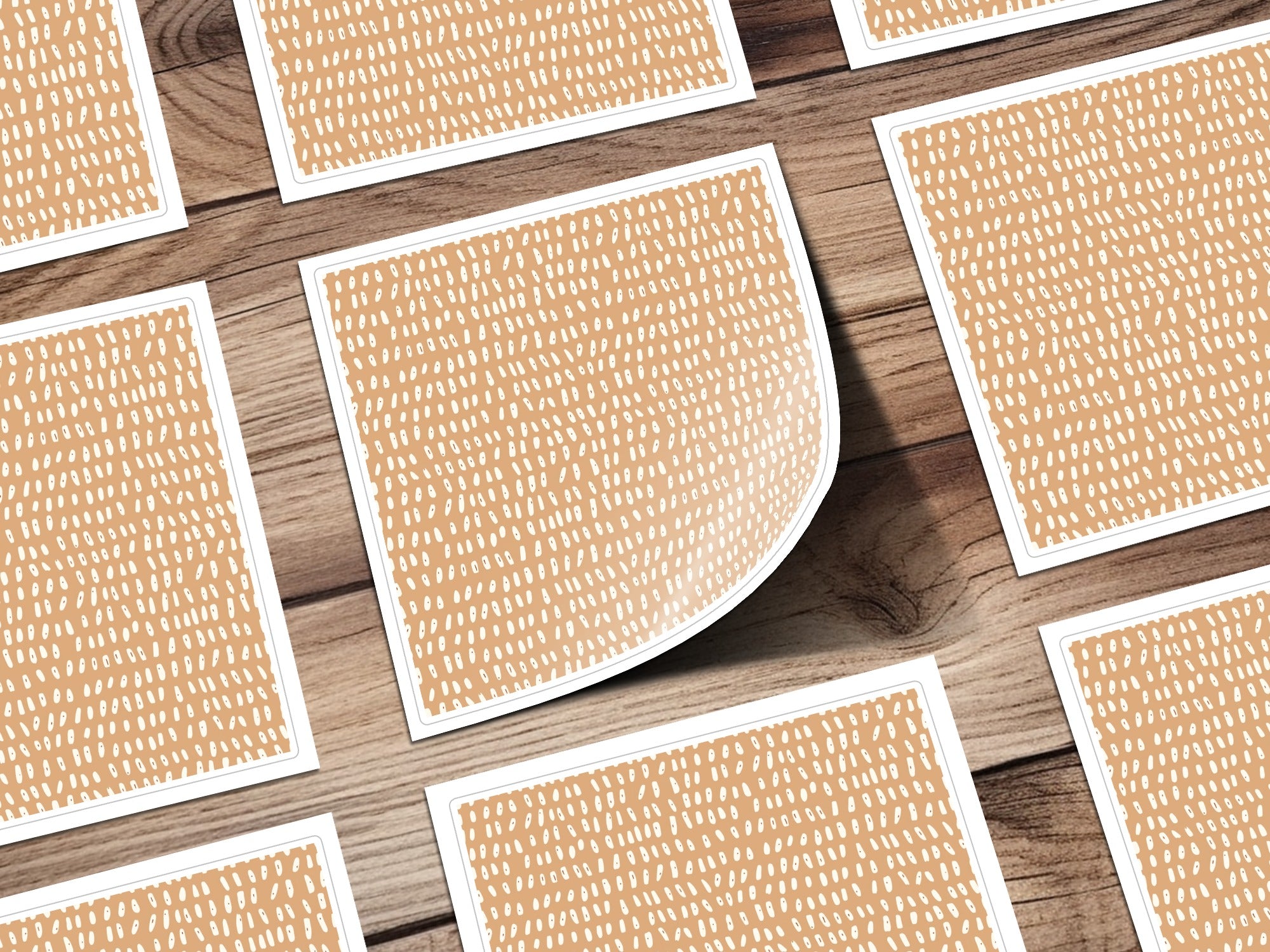 Abstract Peach and White Dotted Pattern Sticker Sheets