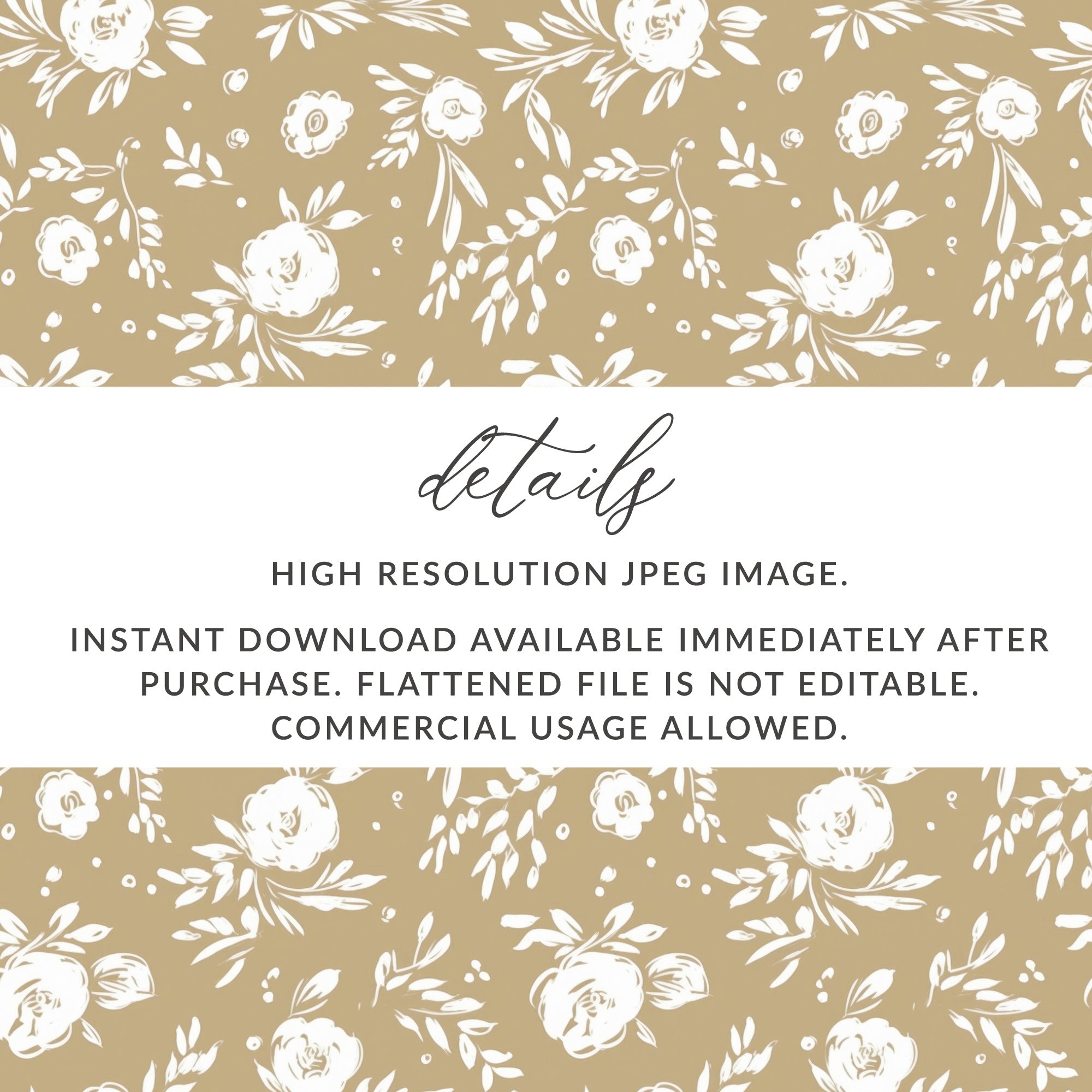 High Resolution Floral Pattern JPEG Instant Download