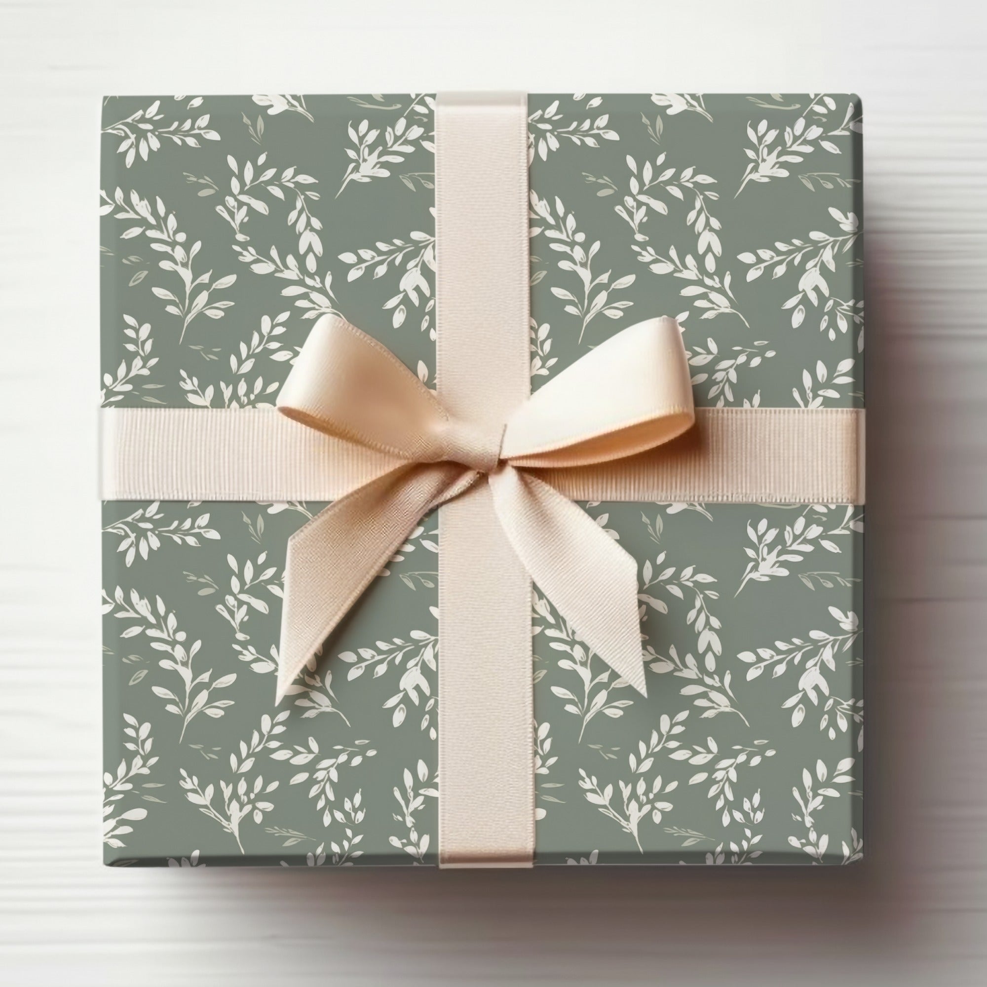 Elegant Floral Design Gift Box with Satin Ribbon