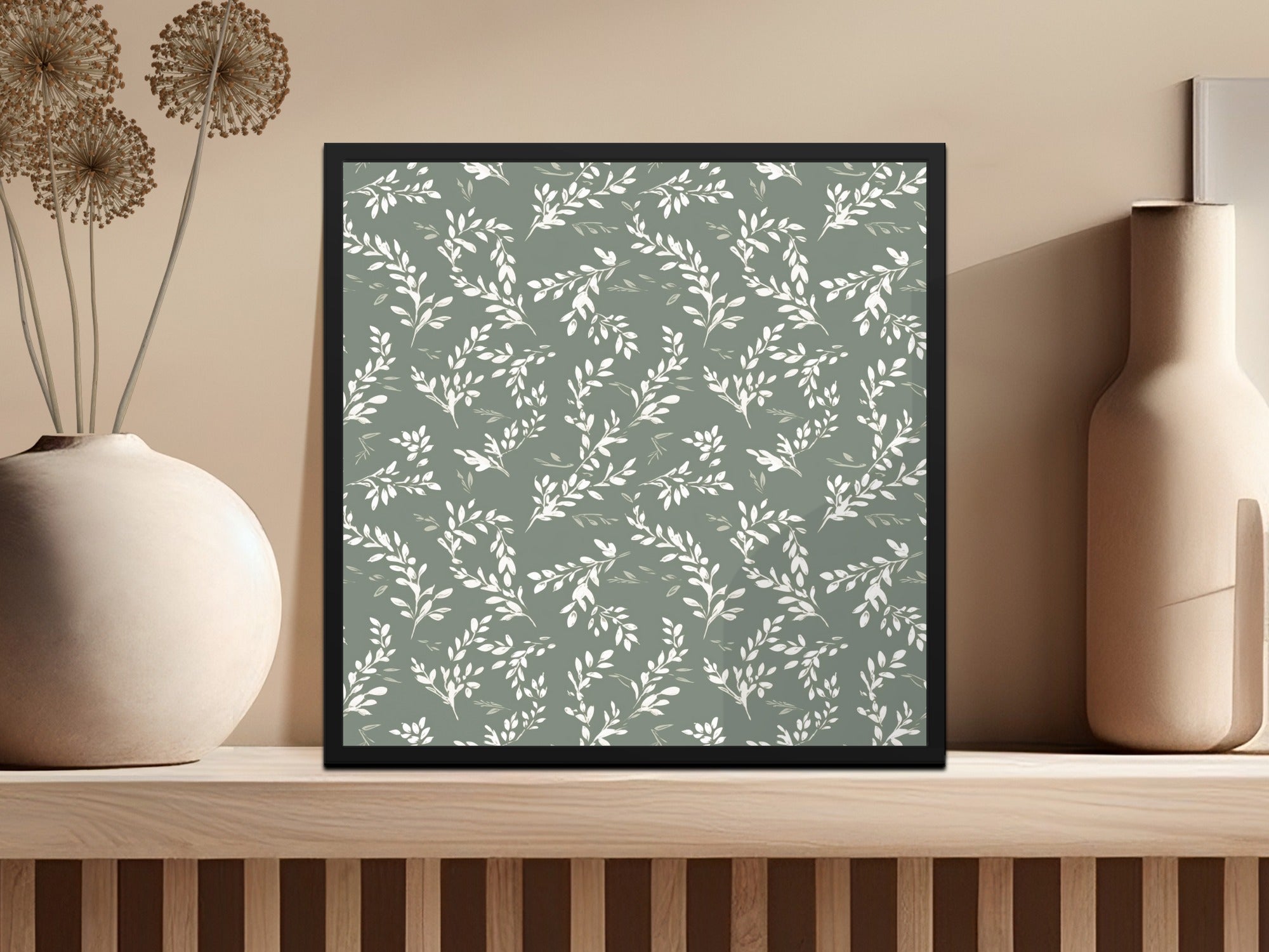 Elegant Green Botanical Pattern Wall Art Product