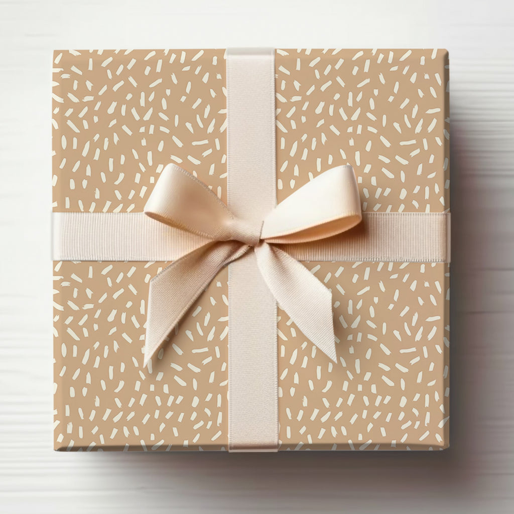 Elegant Tan Gift with Cream Ribbon Decorative Box