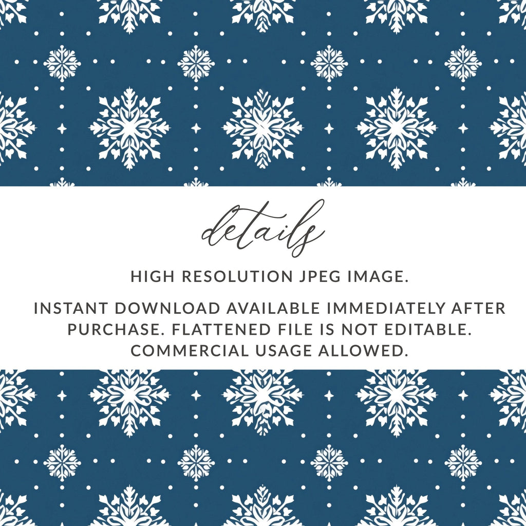 Snowflake Seamless Pattern, Christmas Digital Paper, Winter Festive Design, Holiday Background, Printable Texture, Commercial Use Digital - Moore and Mountain
