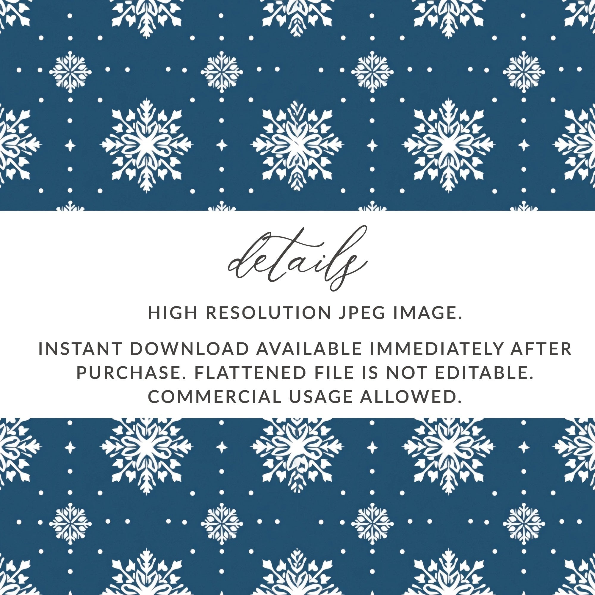 Snowflake Seamless Pattern, Christmas Digital Paper, Winter Festive Design, Holiday Background, Printable Texture, Commercial Use Digital - Moore and Mountain