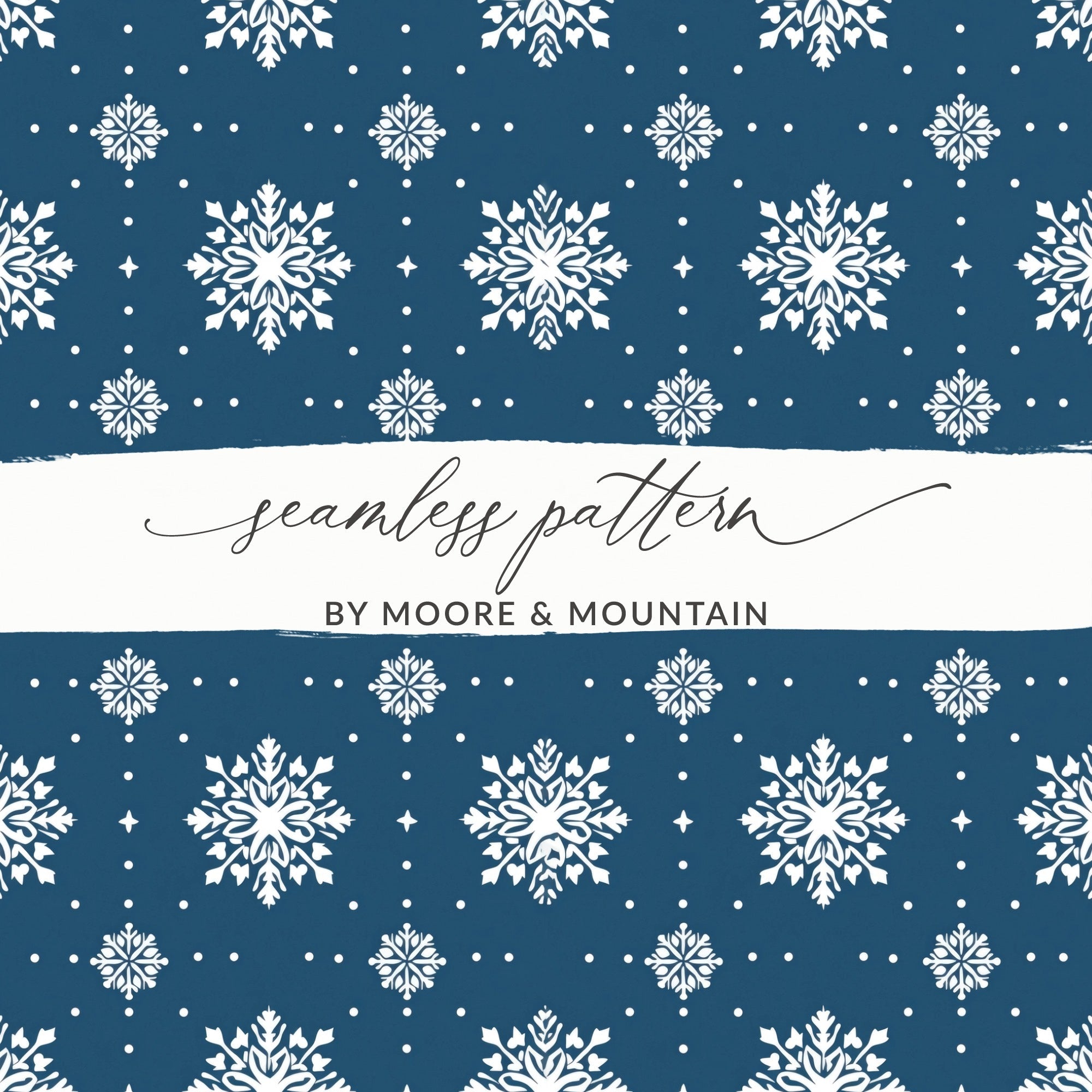 Snowflake Seamless Pattern, Christmas Digital Paper, Winter Festive Design, Holiday Background, Printable Texture, Commercial Use Digital - Moore and Mountain