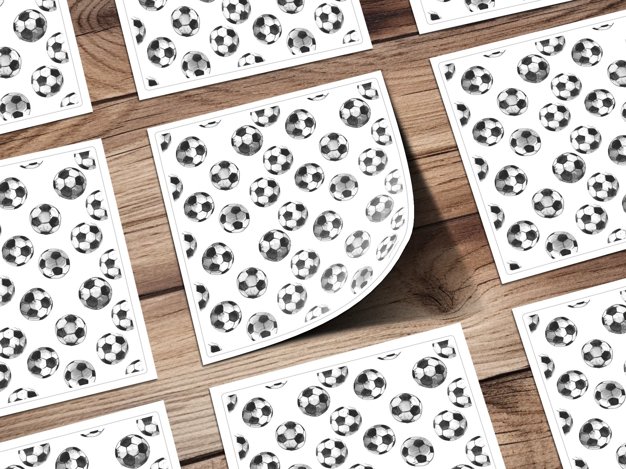 Soccer Ball Seamless Pattern, Digital Paper, Sports Fabric Design, Printable Background, Football Texture, Digital Download - Moore and Mountain