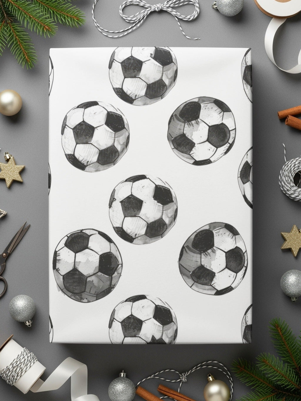 Soccer Ball Seamless Pattern, Digital Paper, Sports Fabric Design, Printable Background, Football Texture, Digital Download - Moore and Mountain