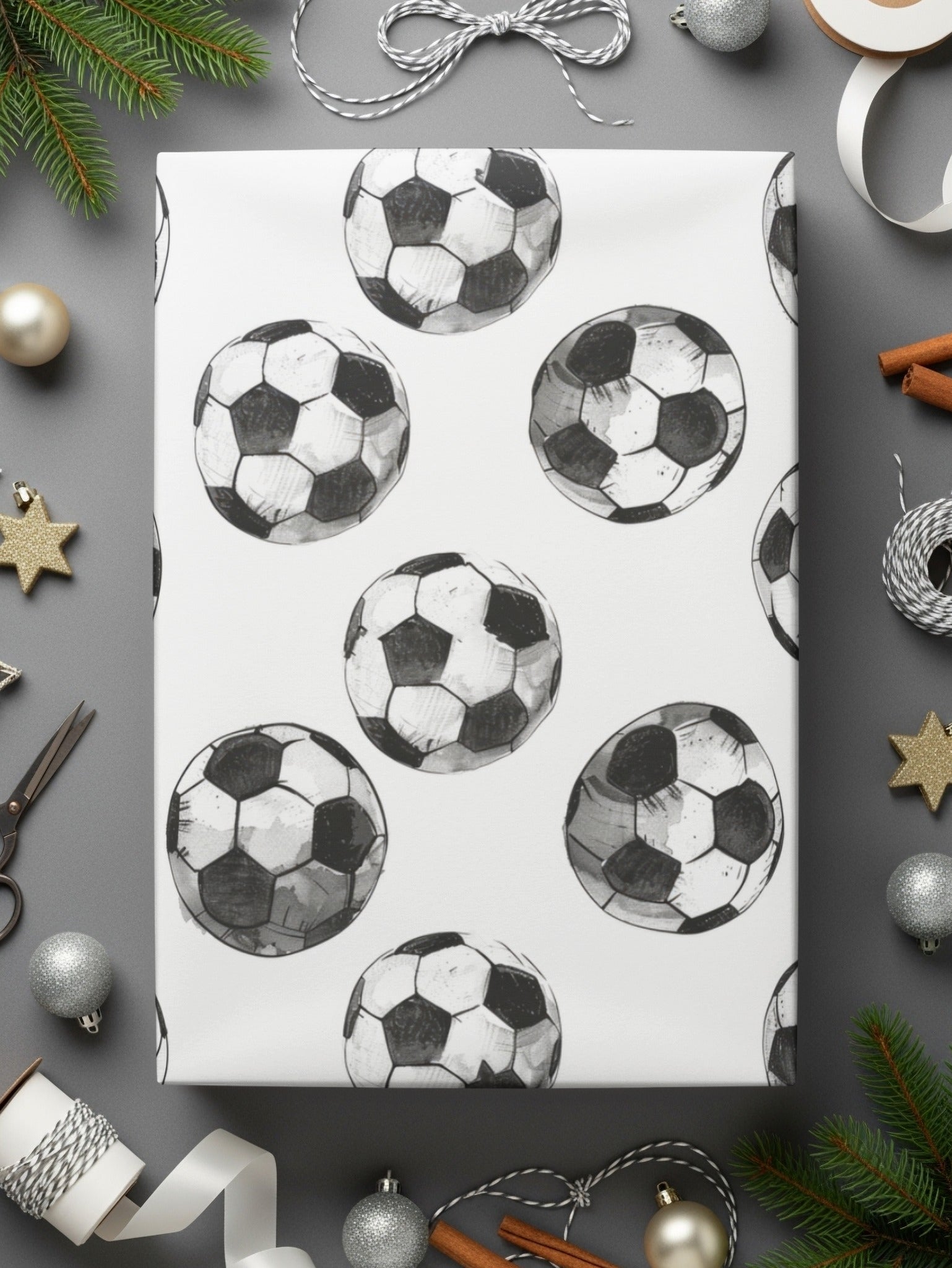 Soccer Ball Seamless Pattern, Digital Paper, Sports Fabric Design, Printable Background, Football Texture, Digital Download - Moore and Mountain