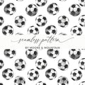 Soccer Ball Seamless Pattern, Digital Paper, Sports Fabric Design, Printable Background, Football Texture, Digital Download - Moore and Mountain