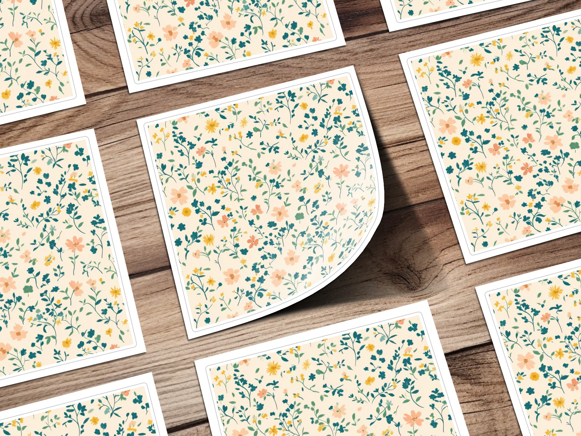 Floral Patterned Sticker Sheets for Crafts and Decor