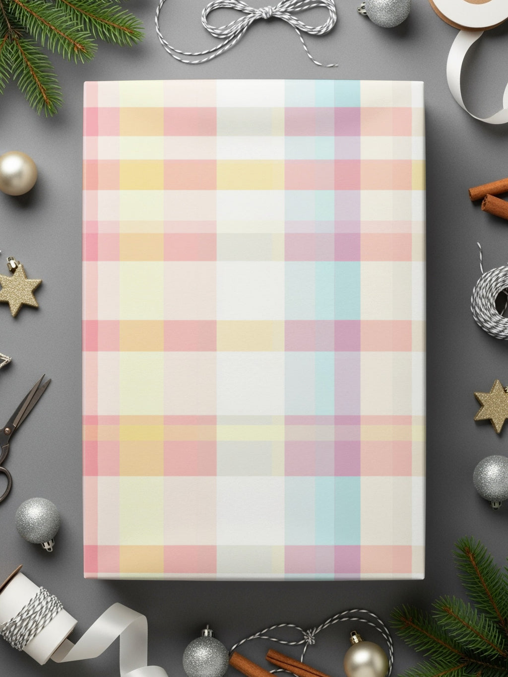 Pastel Plaid Wrapping Paper for Perfect Gift Presentation