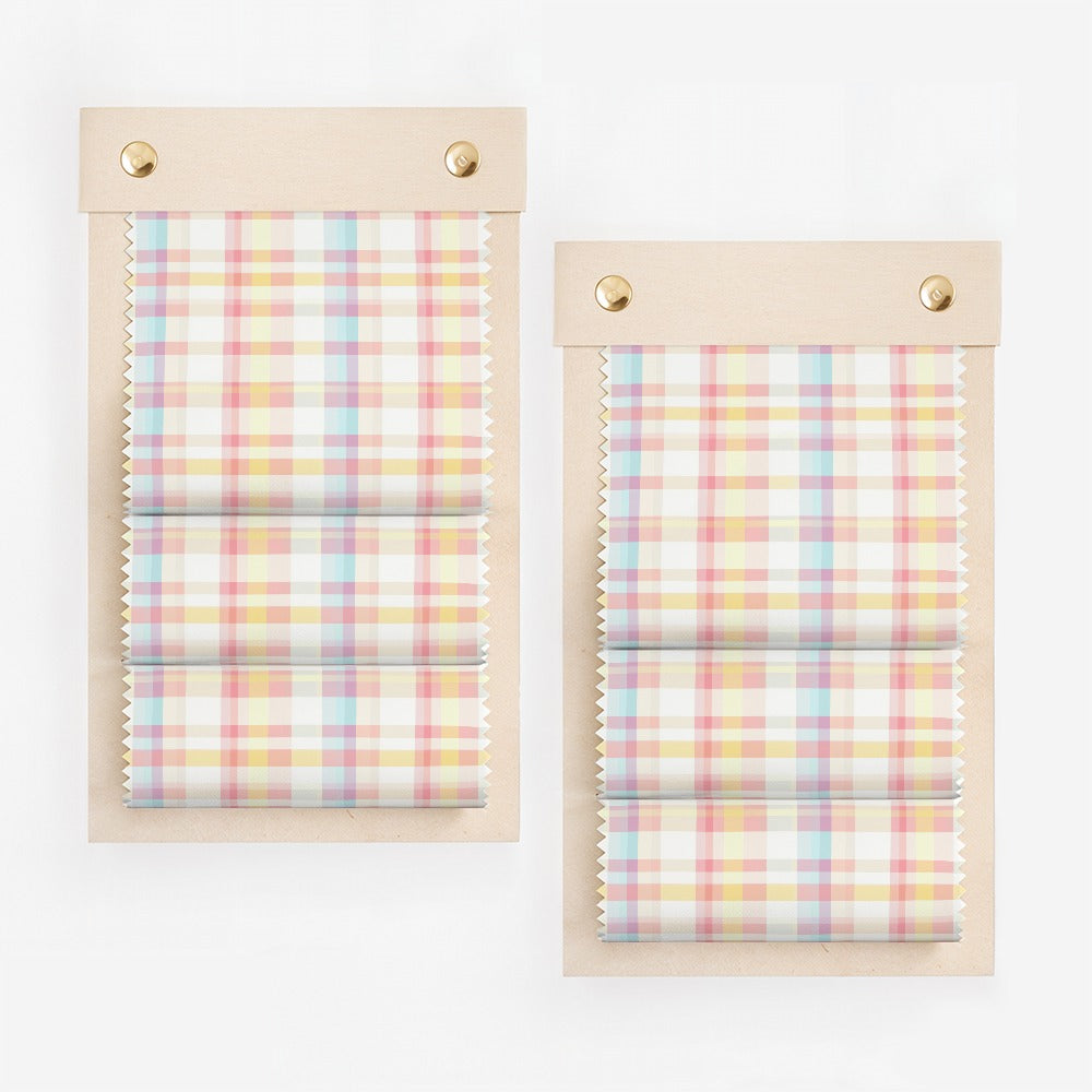 Colorful Plaid Design Roman Shades Home Decor Blinds