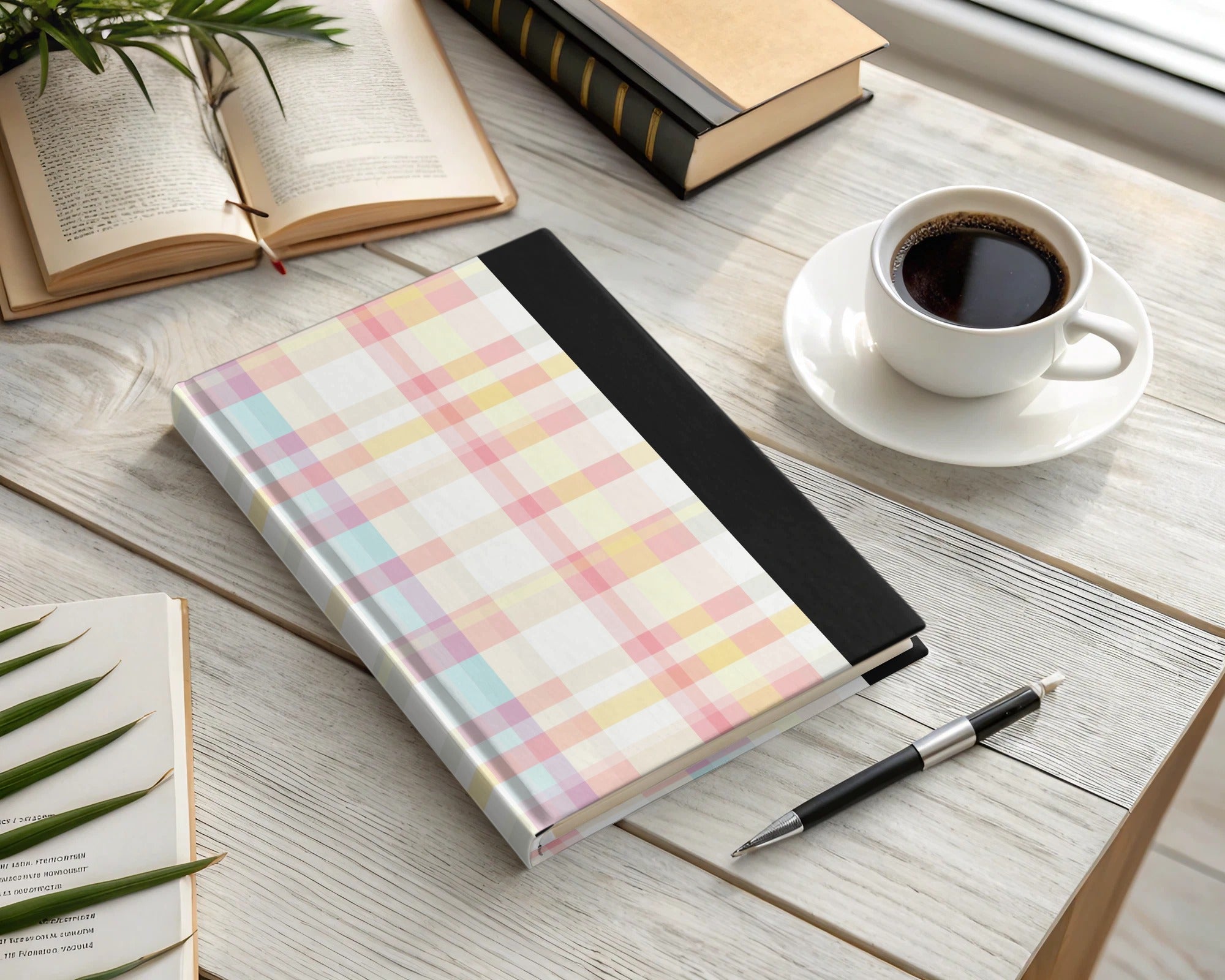 Multicolor Checkered Hardback Notebook for Daily Journaling