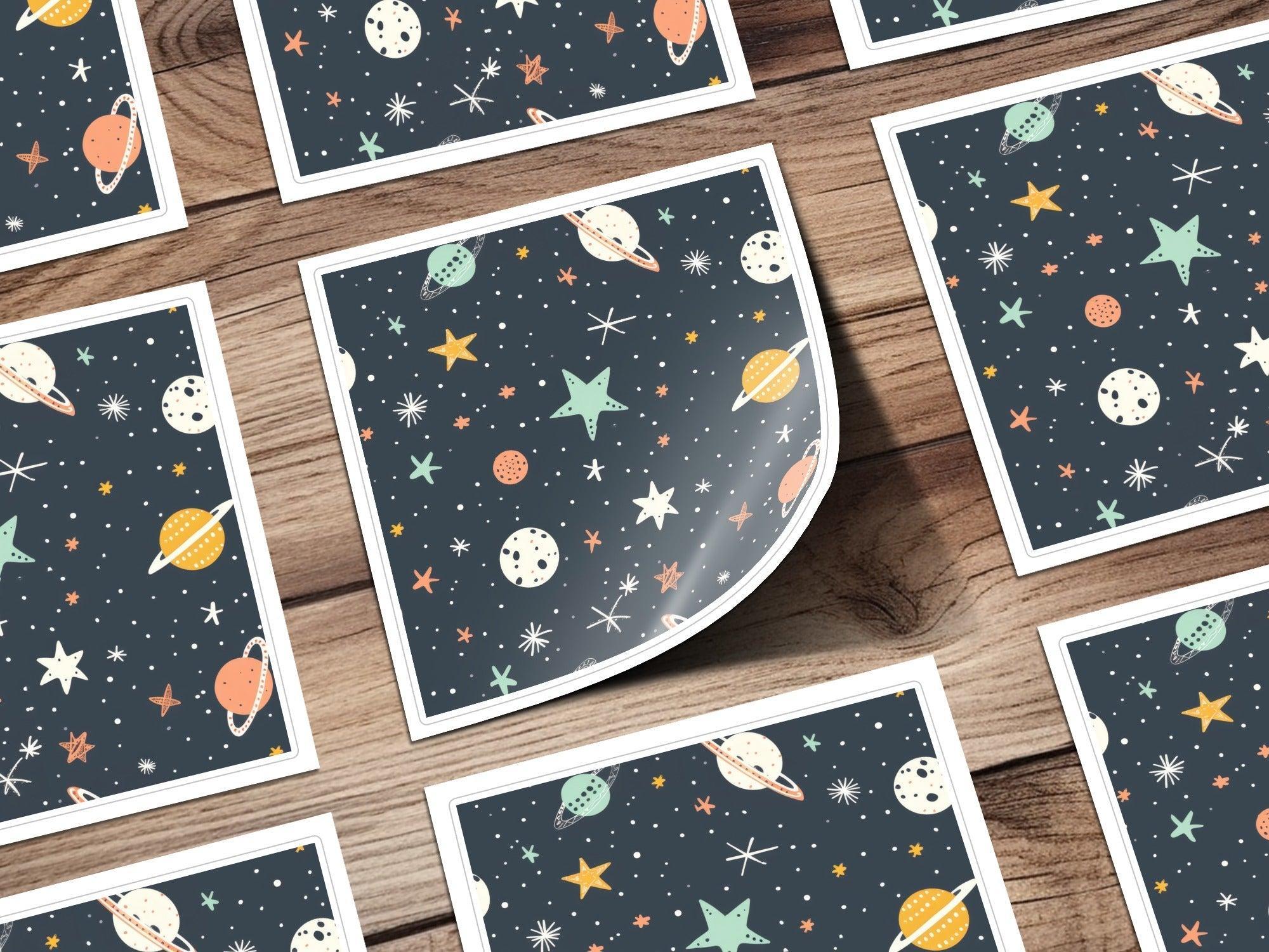Space Digital Paper, Planets and Stars Pattern, Seamless Digital Print, Galaxy Celestial Design, Outer Space Scrapbook Paper, 12x12 JPEG - Moore and Mountain