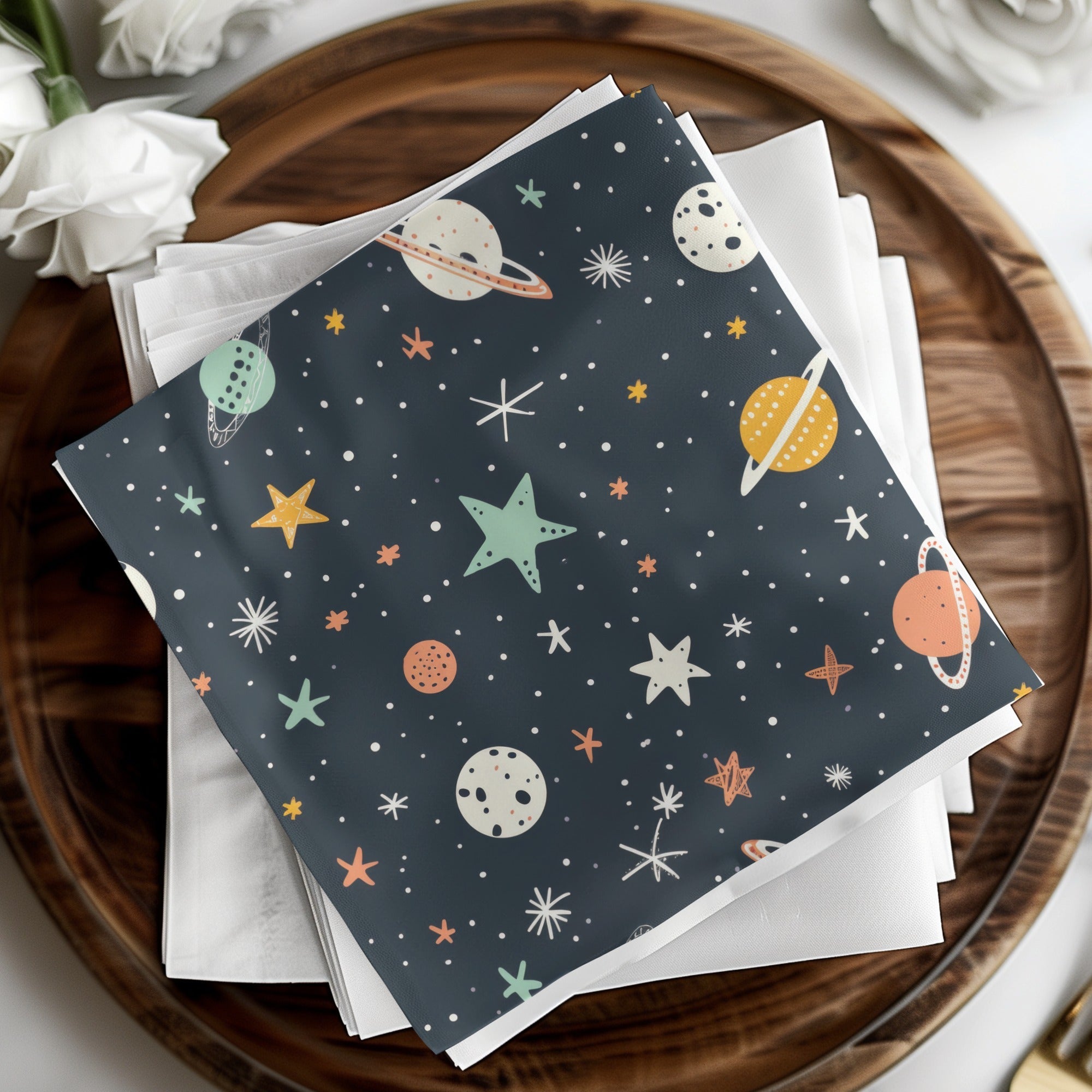 Space Digital Paper, Planets and Stars Pattern, Seamless Digital Print, Galaxy Celestial Design, Outer Space Scrapbook Paper, 12x12 JPEG - Moore and Mountain
