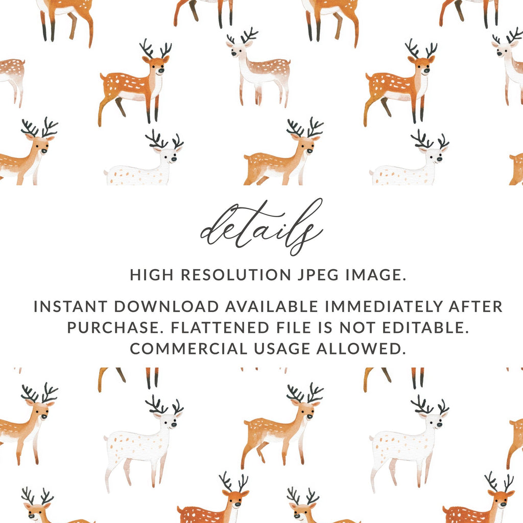 Spotted Deer Pattern Cute Animals Illustration Digital - Moore and Mountain
