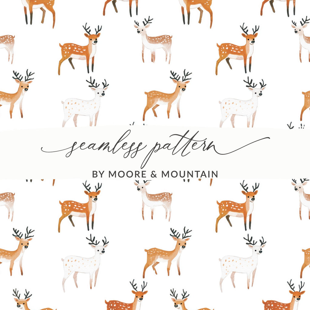 Spotted Deer Pattern Cute Animals Illustration Digital - Moore and Mountain