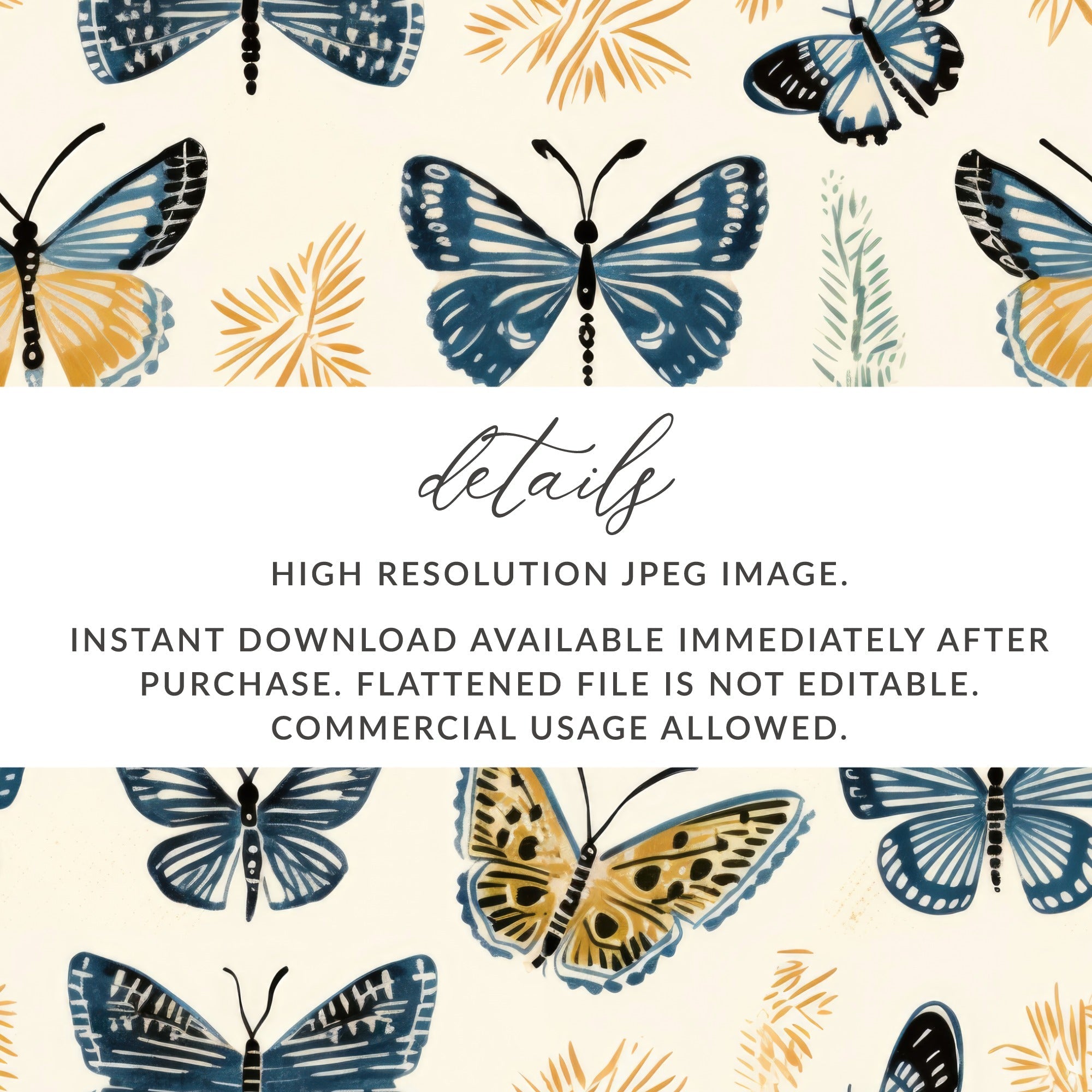 Spring Butterfly Pattern Digital Paper, Seamless Butterfly Background, Scrapbook Paper, Fabric Design, Downloadable Texture, Butterflies - Moore and Mountain