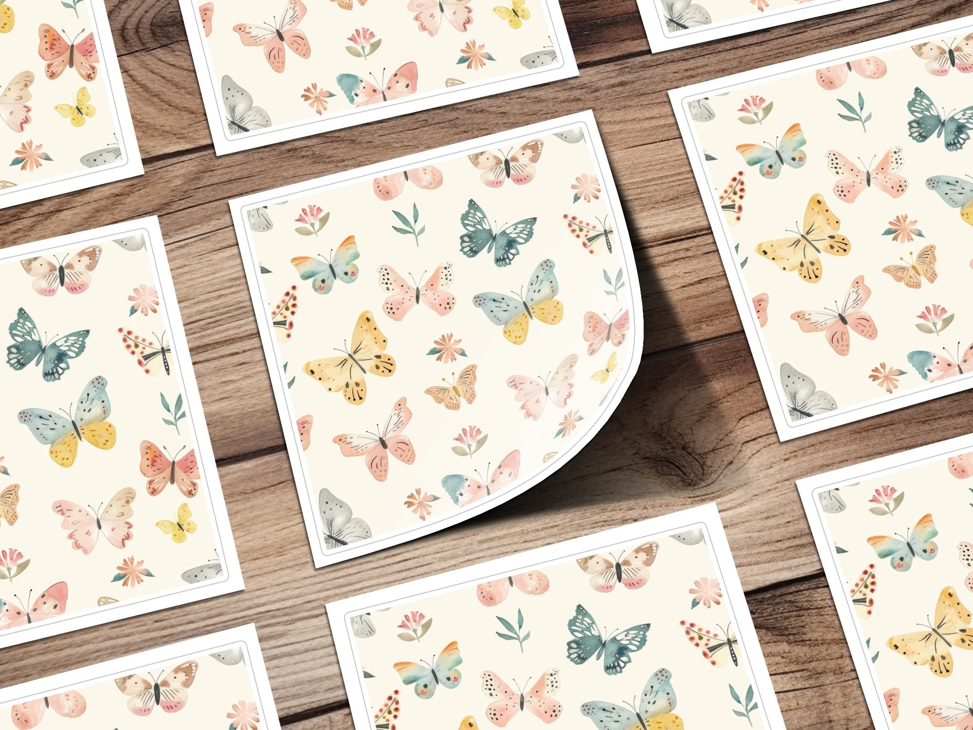 Spring Butterfly Seamless Pattern, Watercolor Floral, Digital Paper, Scrapbooking, Fabric Design, Kids Decor, Printable Backgrounds - Moore and Mountain