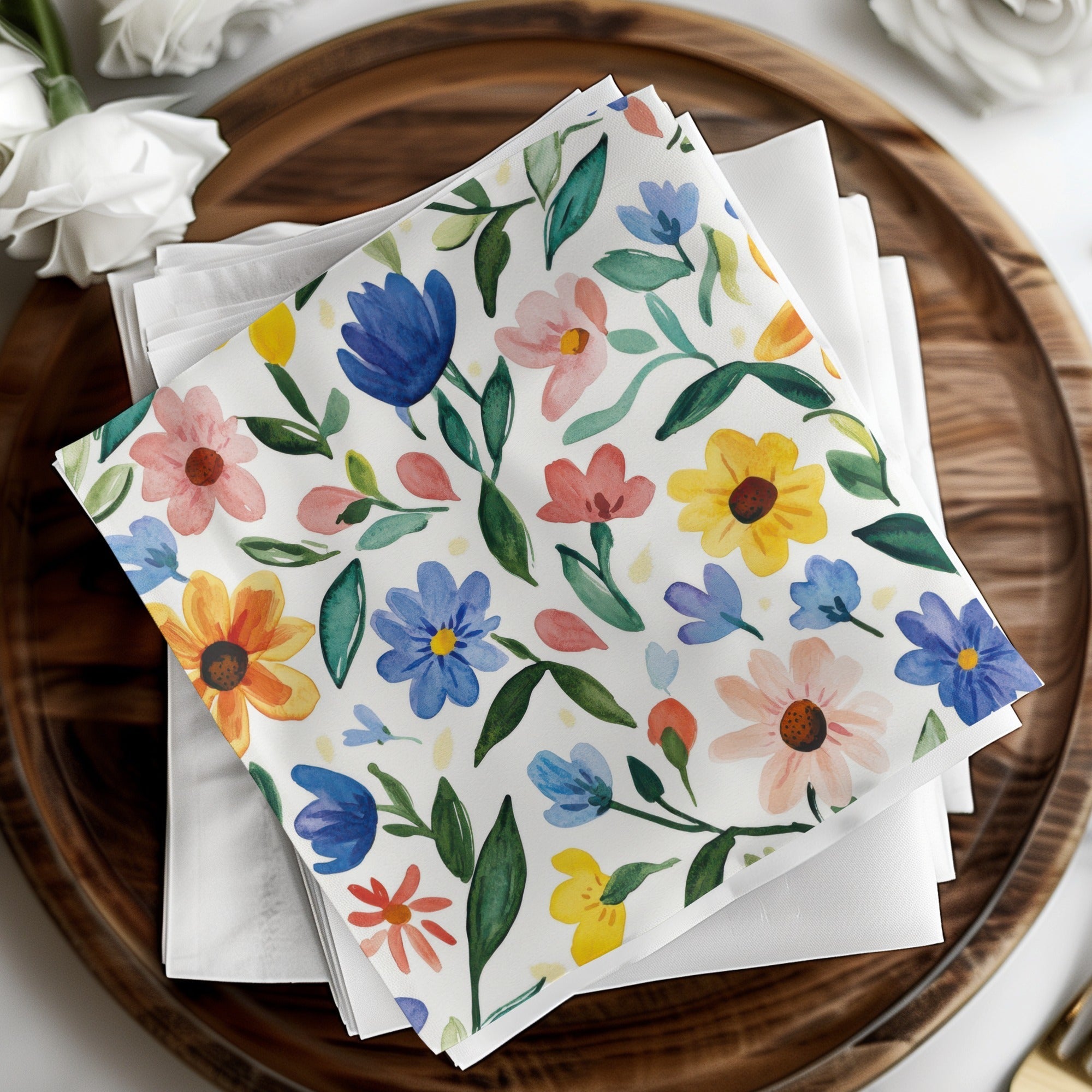 Spring Cute Watercolor Floral Field Seamless Pattern, Cute Painterly Summery Cutesy Floral - Moore and Mountain