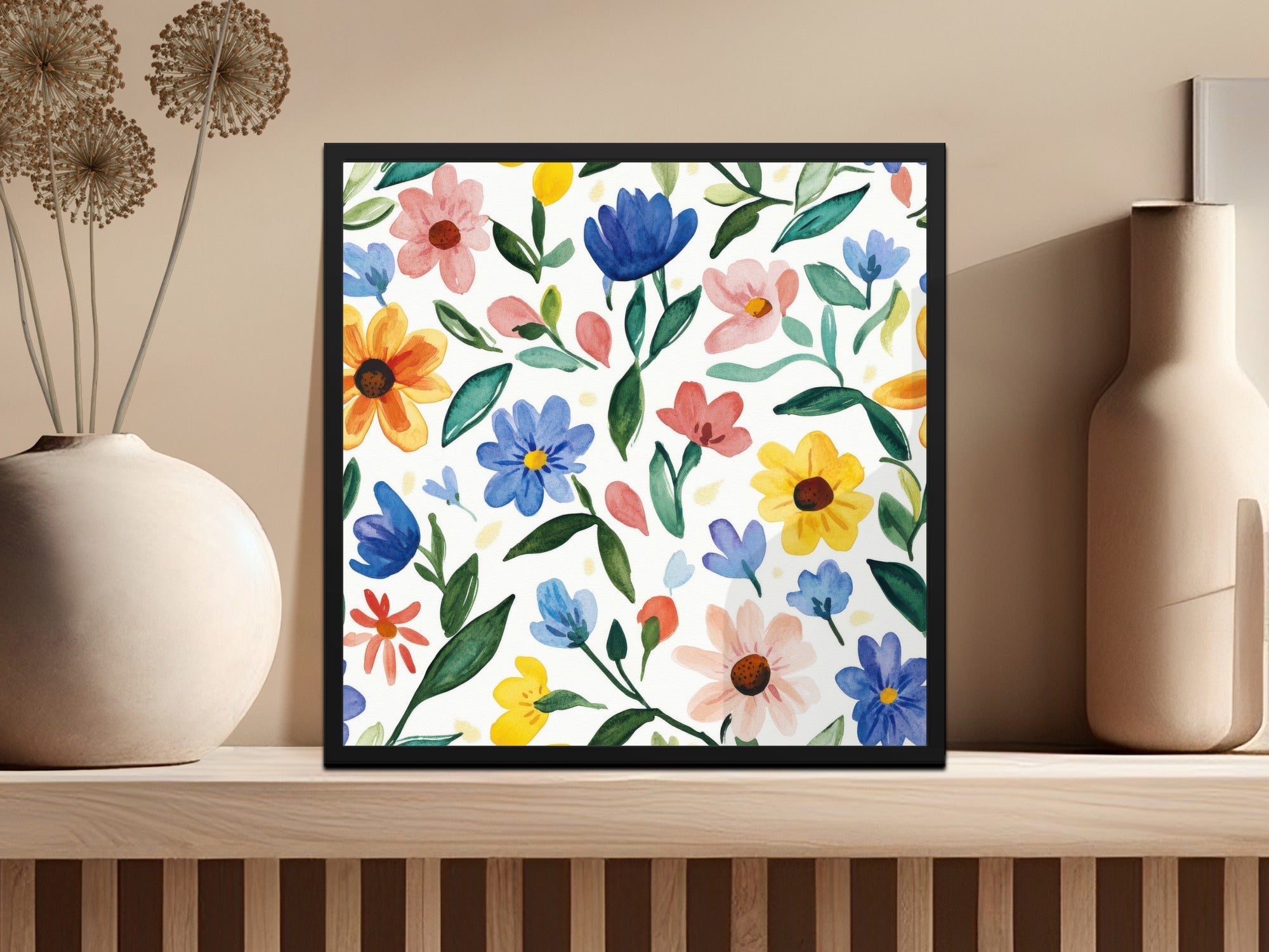 Spring Cute Watercolor Floral Field Seamless Pattern, Cute Painterly Summery Cutesy Floral - Moore and Mountain