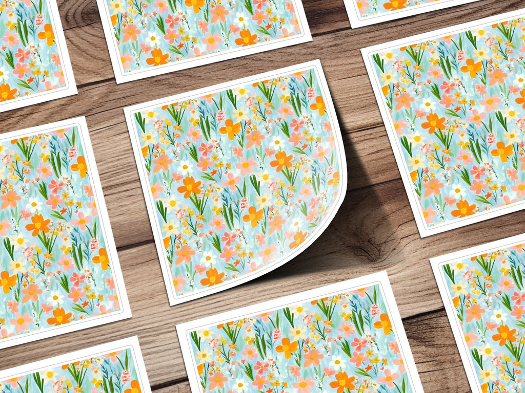 Spring Daffodil Seamless Floral Field With Colorful Spring Flowers Digital Art - Moore and Mountain