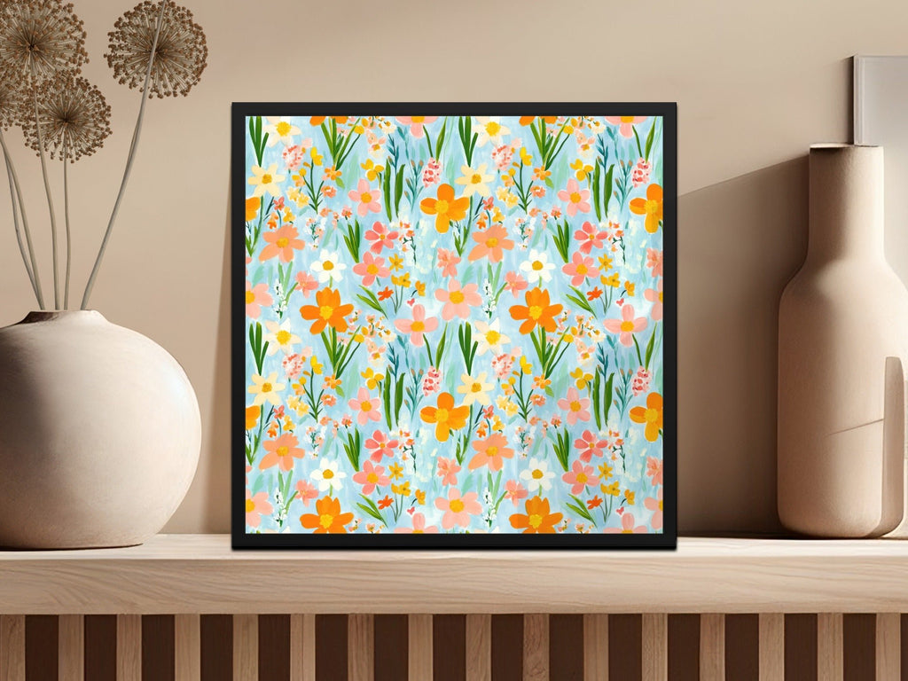 Spring Daffodil Seamless Floral Field With Colorful Spring Flowers Digital Art - Moore and Mountain