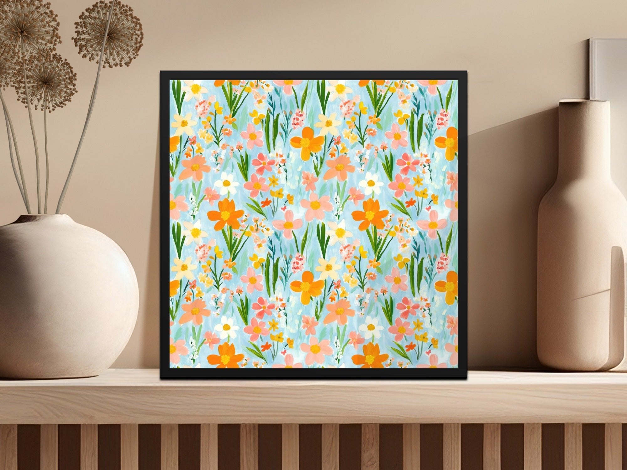 Spring Daffodil Seamless Floral Field With Colorful Spring Flowers Digital Art - Moore and Mountain