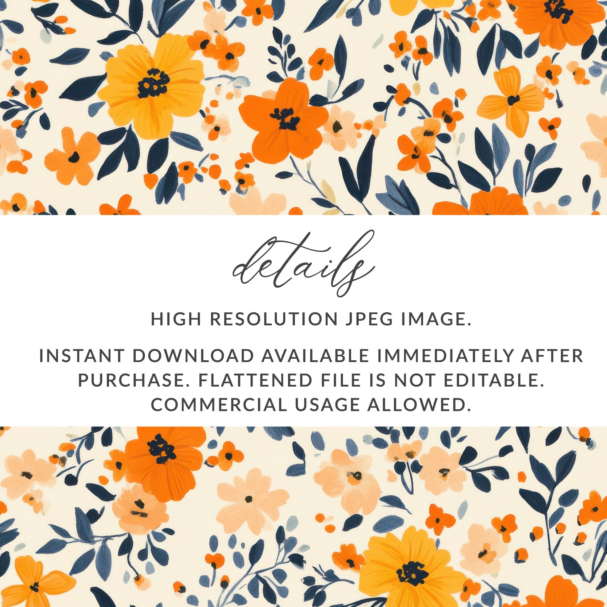 Vibrant Floral Digital Download High Resolution JPEG Image