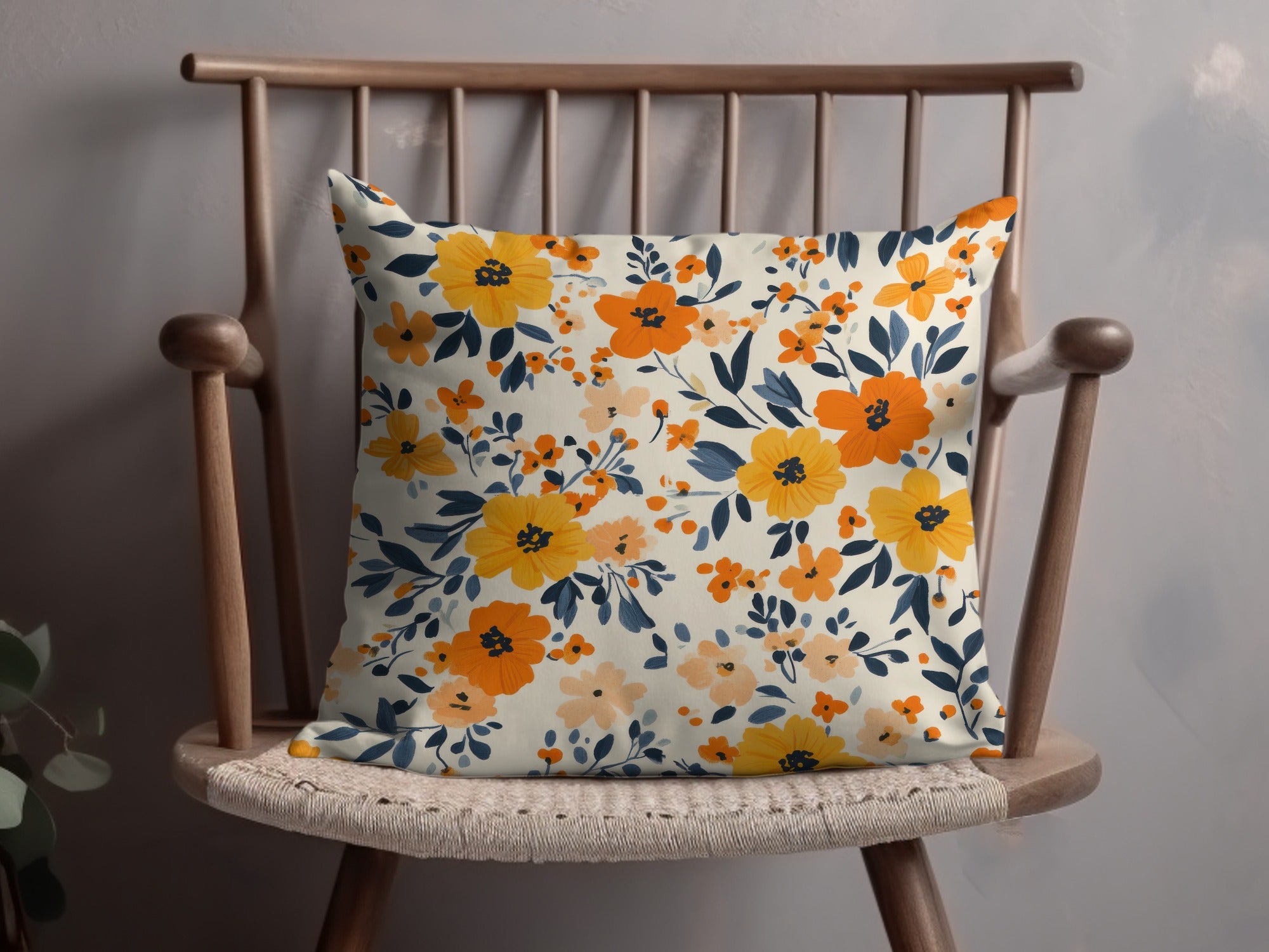 Bright Floral Pattern Cushion for Home Decor Enthusiasts