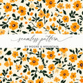 Seamless Orange Floral Pattern By Moore & Mountain