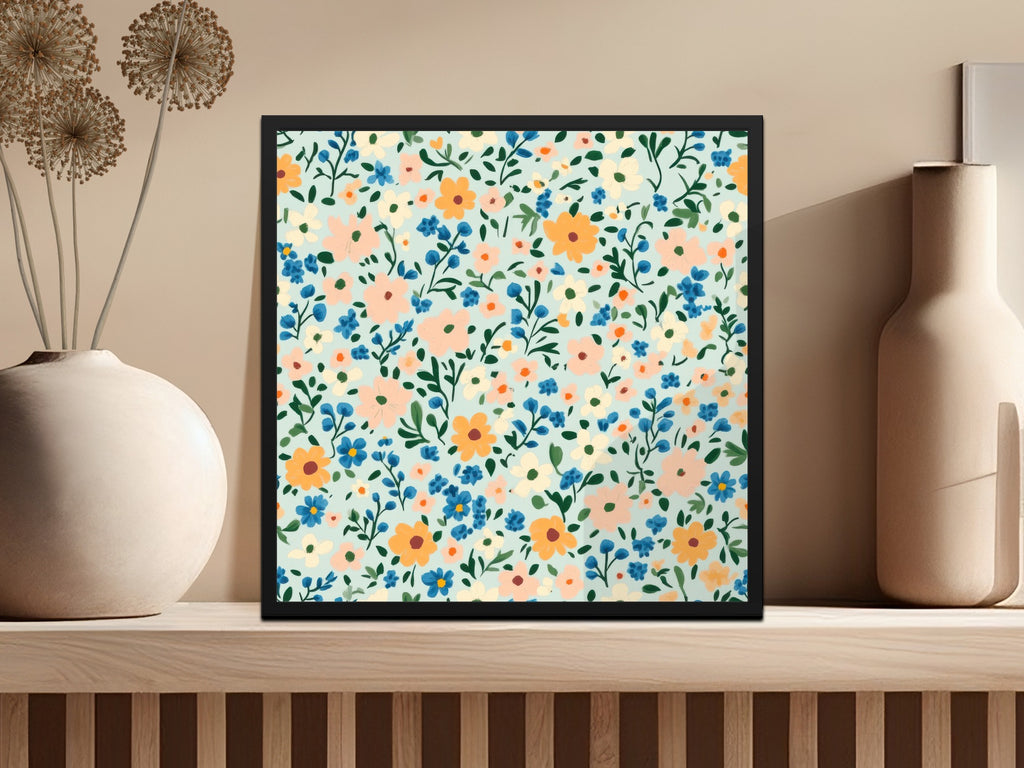 Colorful Floral Pattern Illustration Art Print