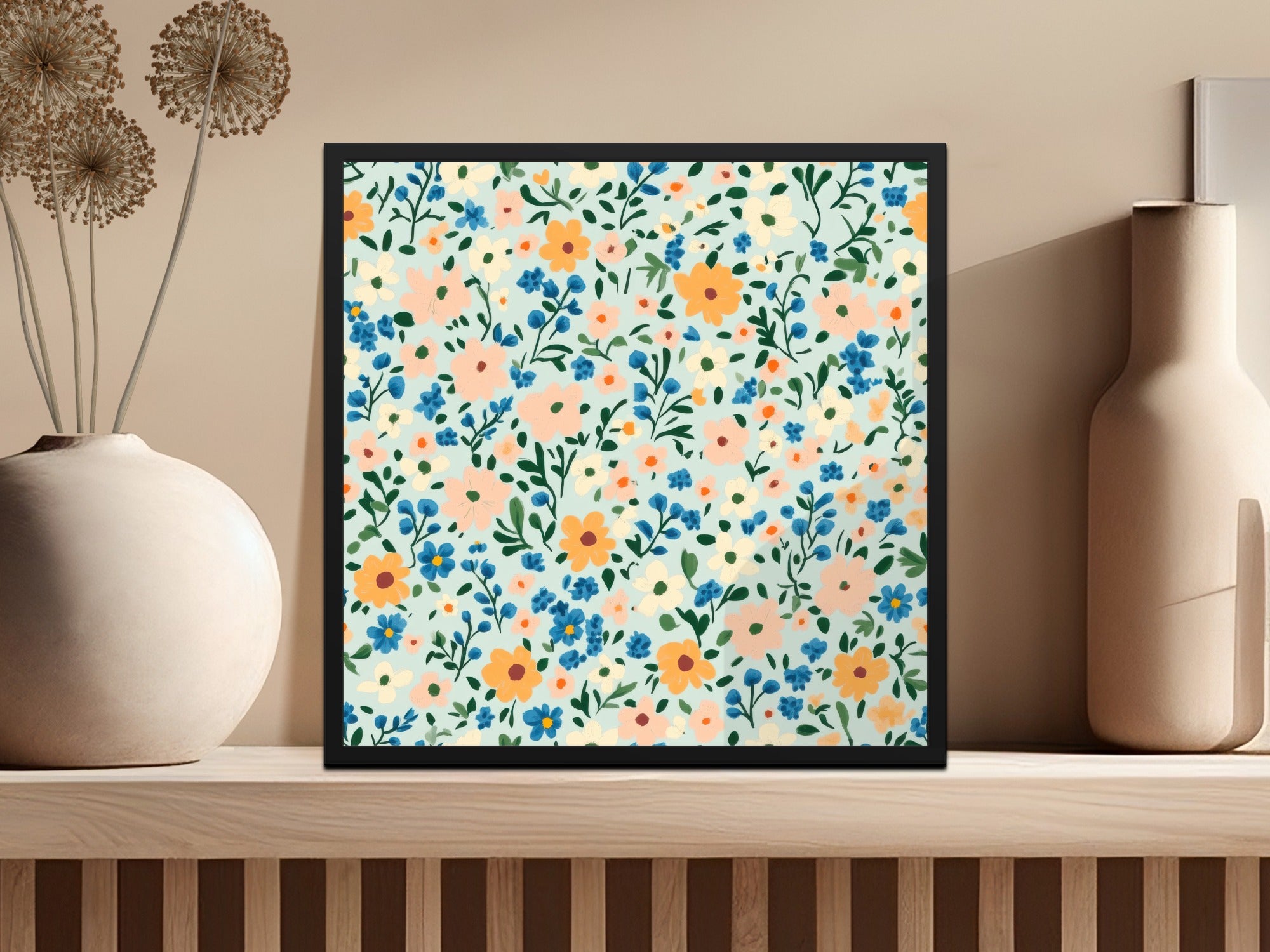 Colorful Floral Pattern Illustration Art Print