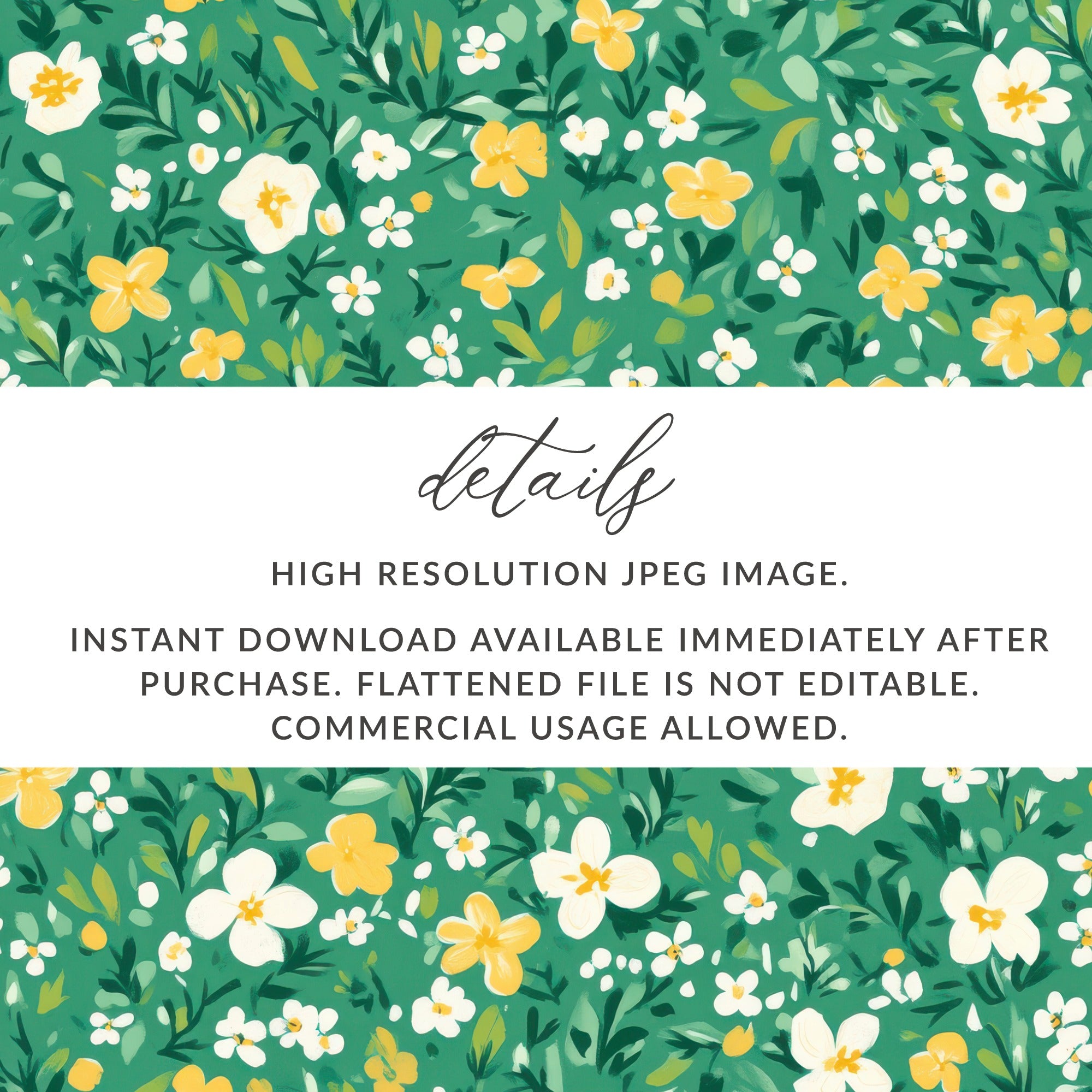 High Resolution Floral Pattern Instant Download JPEG