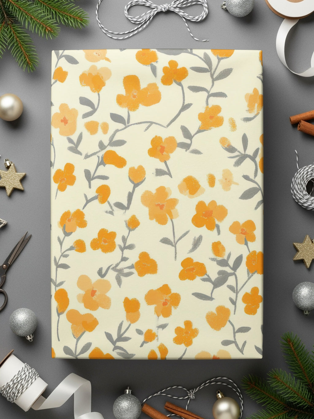 Yellow Floral Gift Wrap Perfect for Any Occasion