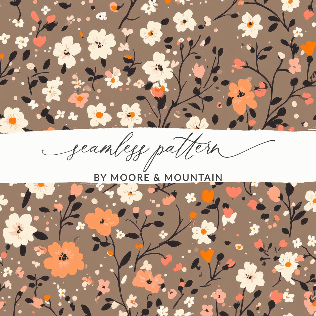 Floral and Leafy Seamless Pattern Design for crafts