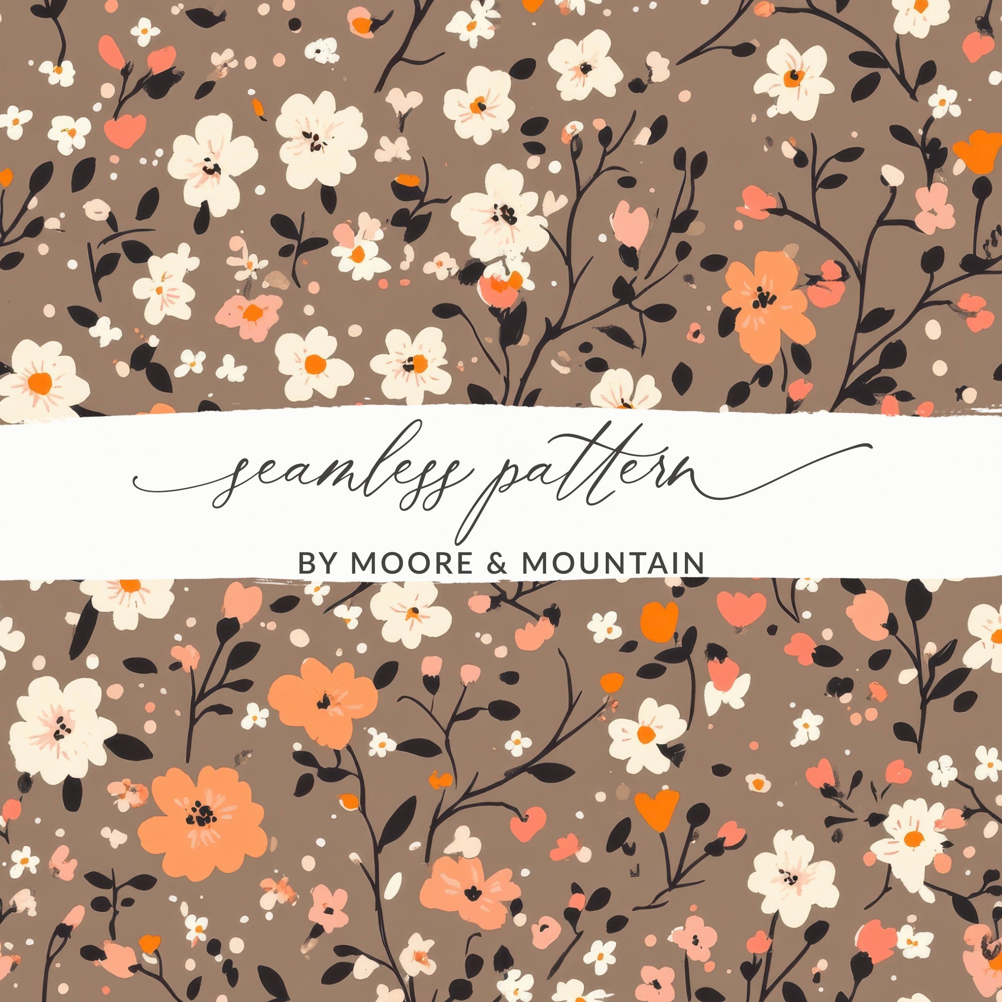 Floral and Leafy Seamless Pattern Design for crafts