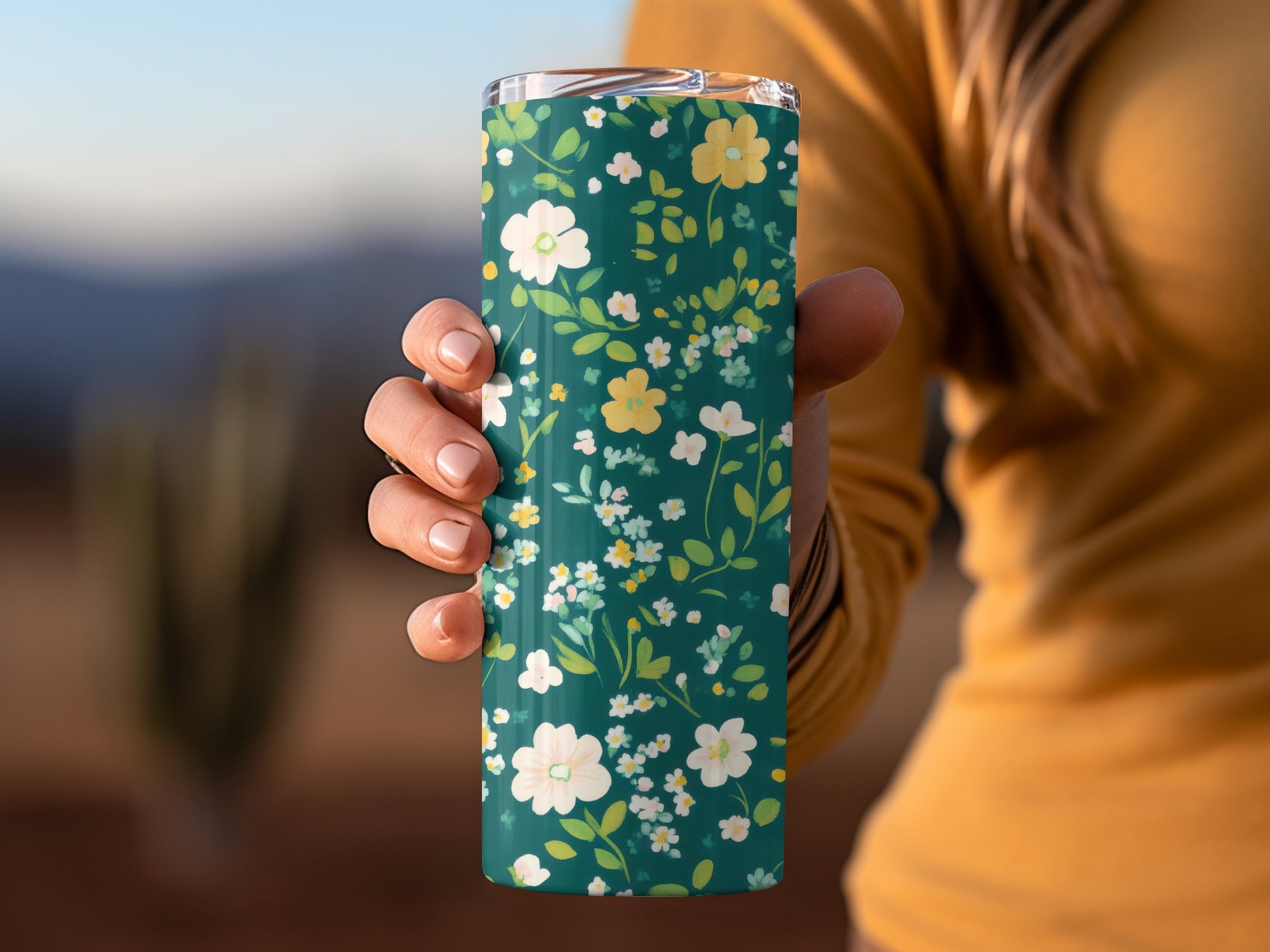 Floral Patterned Insulated Travel Tumbler for All Beverages
